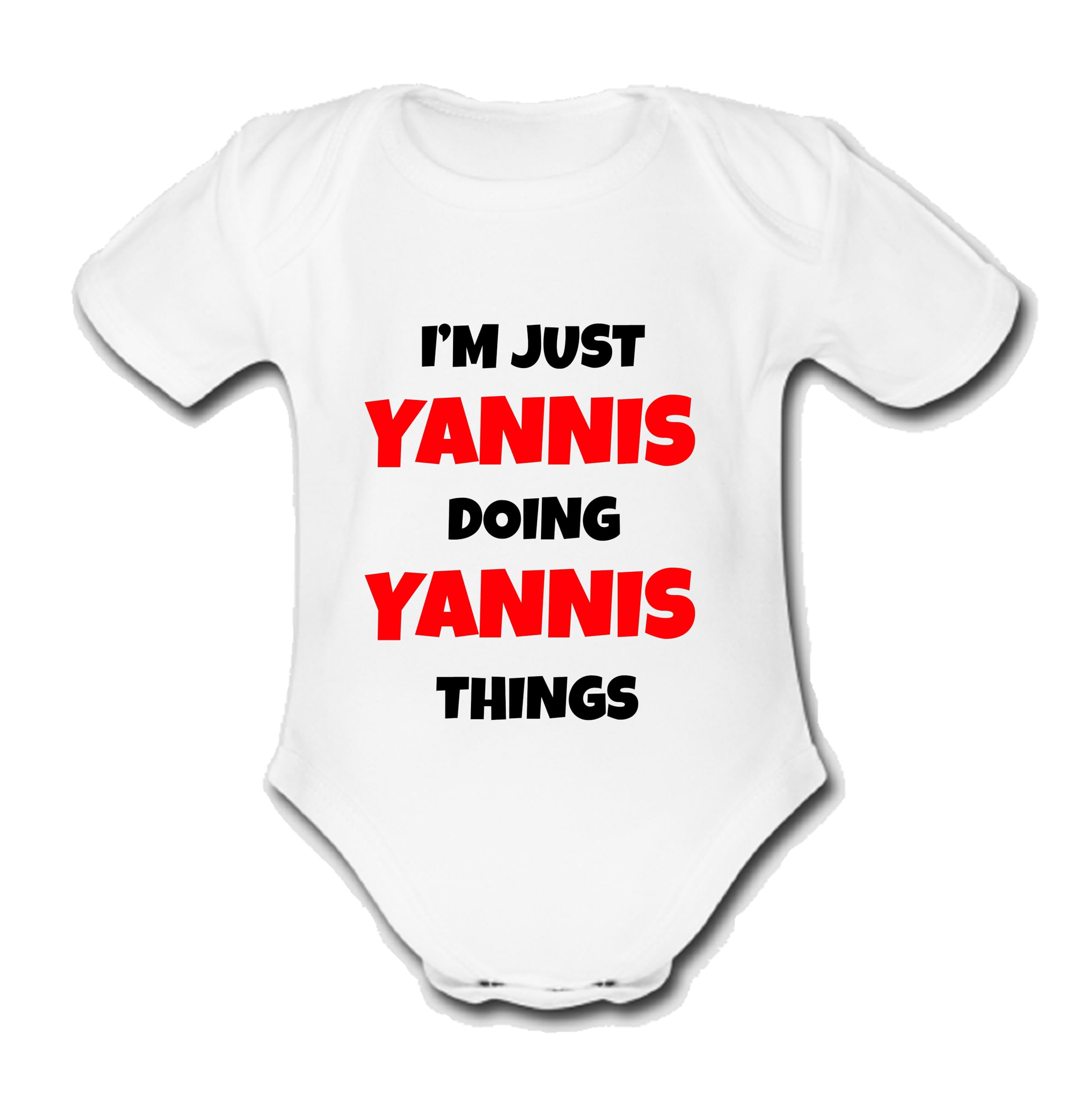 I'M JUST YANNIS DOING YANNIS THINGS Unique Baby Name Vest Grow Babygrow Bodysuit
