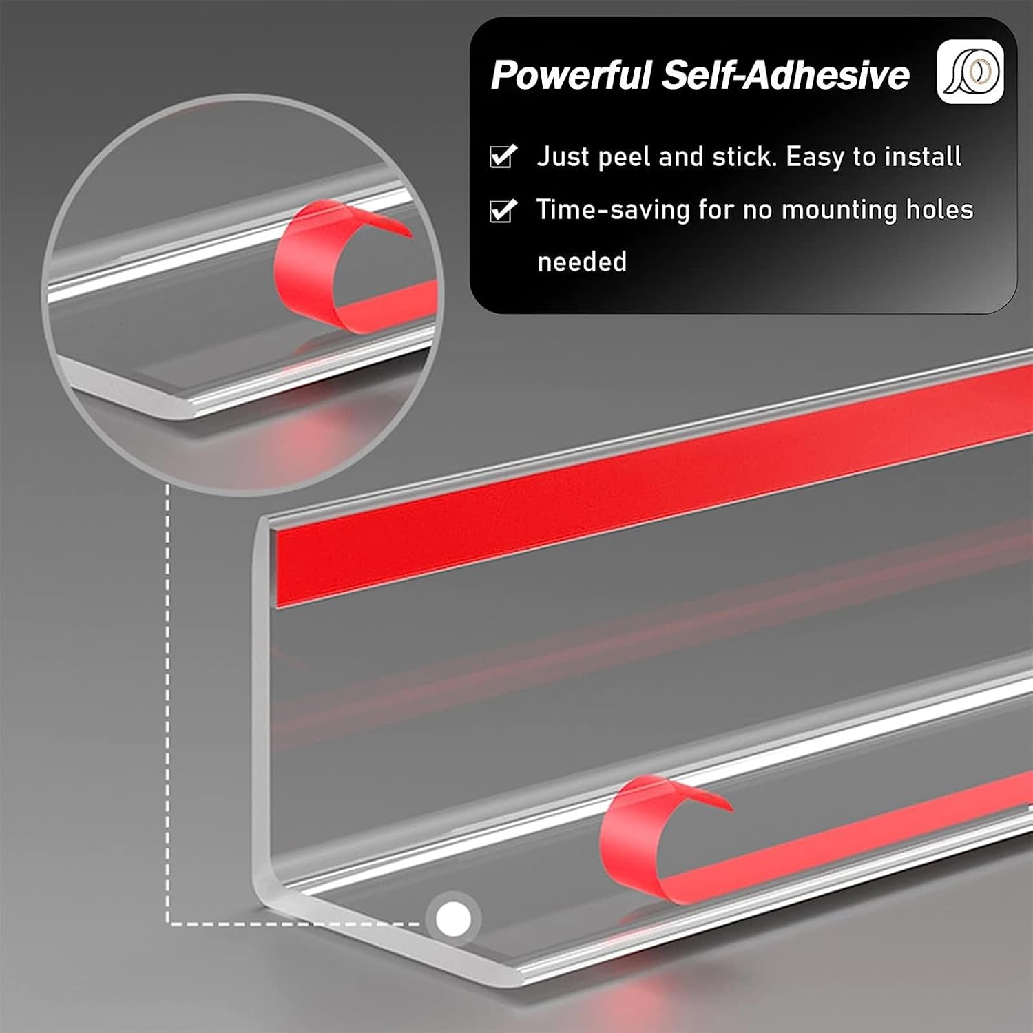 Wall Corner Protector Clear Plastic Commercial, Self-Adhesive Edge Trim Strip Model, for Corners Guards, from Paint Chips, Wallpaper Tears, and Fingerprints, (Length33.5in,Width: 1")