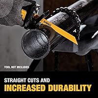 Vista 5 de DEWALT Reciprocating Saw Blades, Tapered Back, Bi-Metal, 9-Inch 6-TPI, 5-Pack (DW4803)