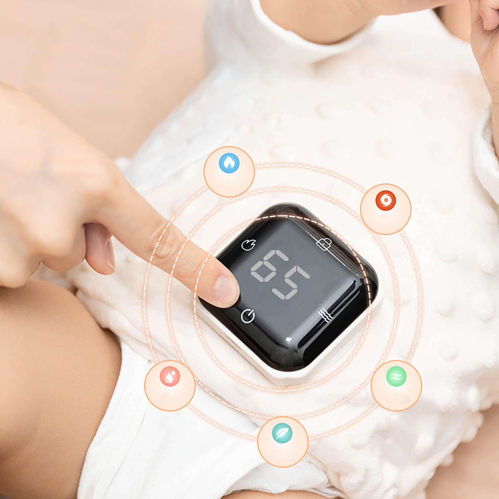 Interaktives Plüschtier Baby-Komfortgürtel, Baby-Heiz-Bauchgurt beruhigt Babys Bauch mit sanfter Wärme und Massage