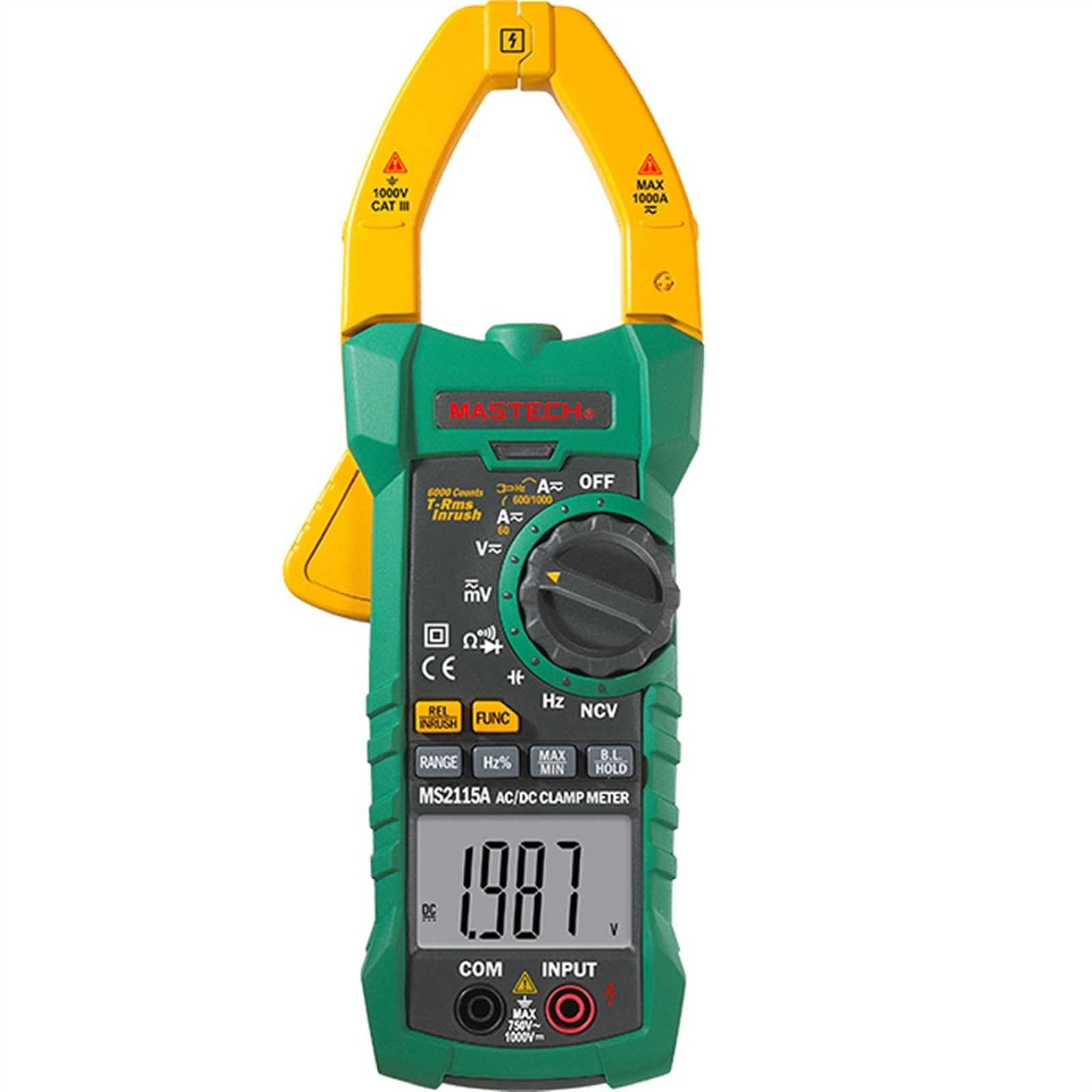 MS2115A Multímetro DC AC Corriente 1000A Medidor de pinza digital Amperímetro NCV Voltaje Ohm Tester Multímetro