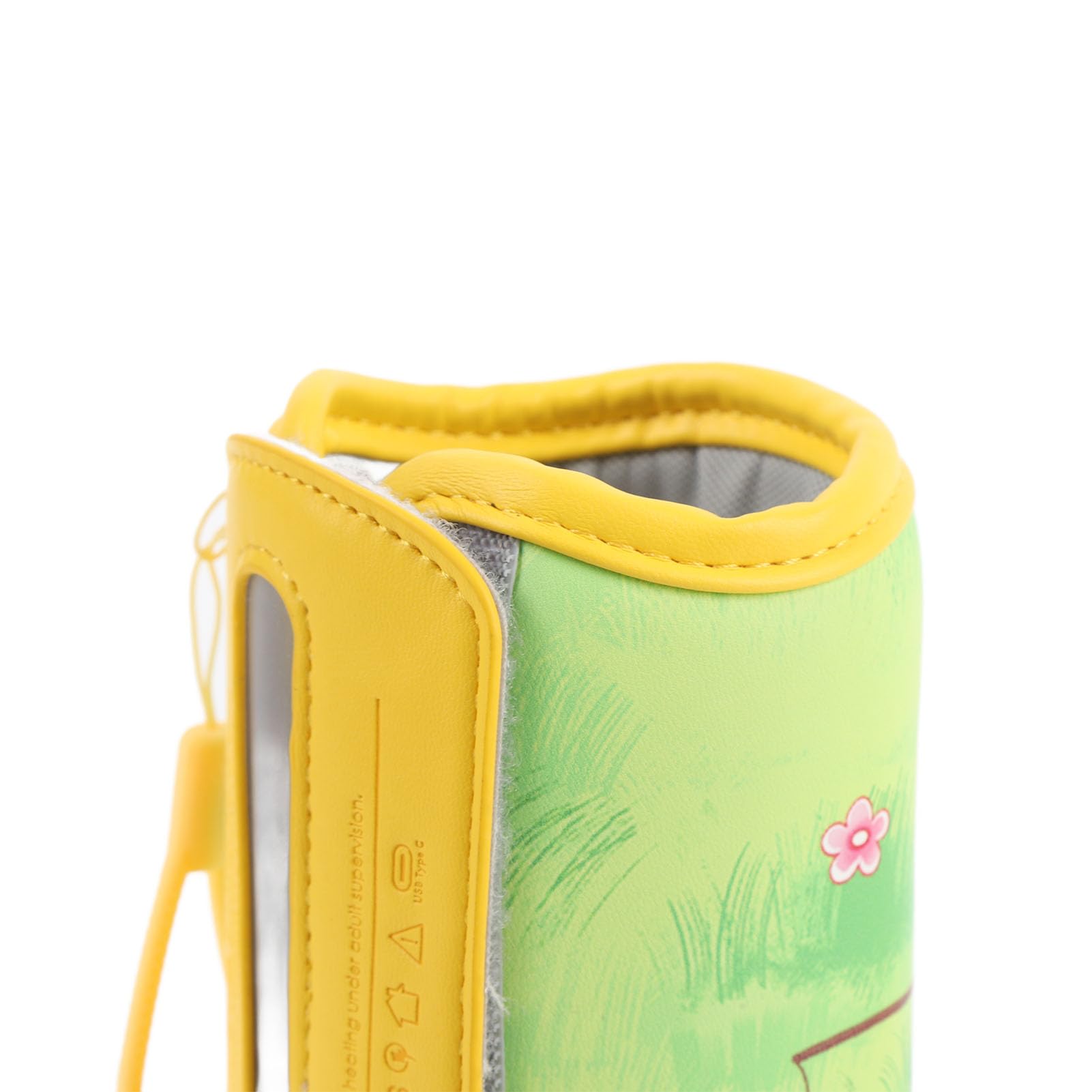 Ejoyous Scaldabiberon, Scaldalatte Portatile con ABS e Pelle PU, Riscaldamento Rapido da 2 a 5 Minuti, 7 Livelli di Temperatura Fino a 122F, Ricaricabile per Viaggi e Alimentazione Notturna