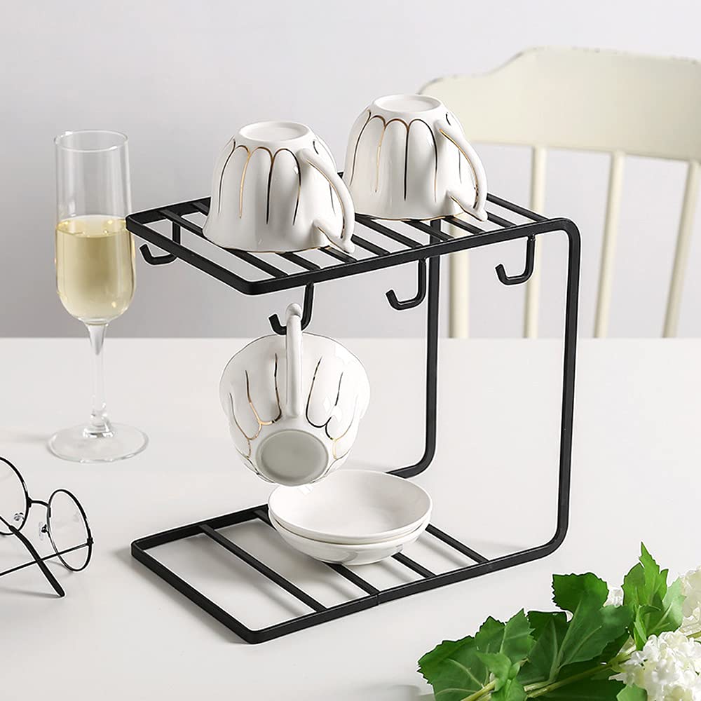 Supporto per Tazza In Metallo, Portabicchieri Cucina per Uso, Supporto per Tazza da Caffè, Espositore per Tazze da Tè, Portabicchieri da Appendere, Adatto per Tazze da Tè e Stoviglie