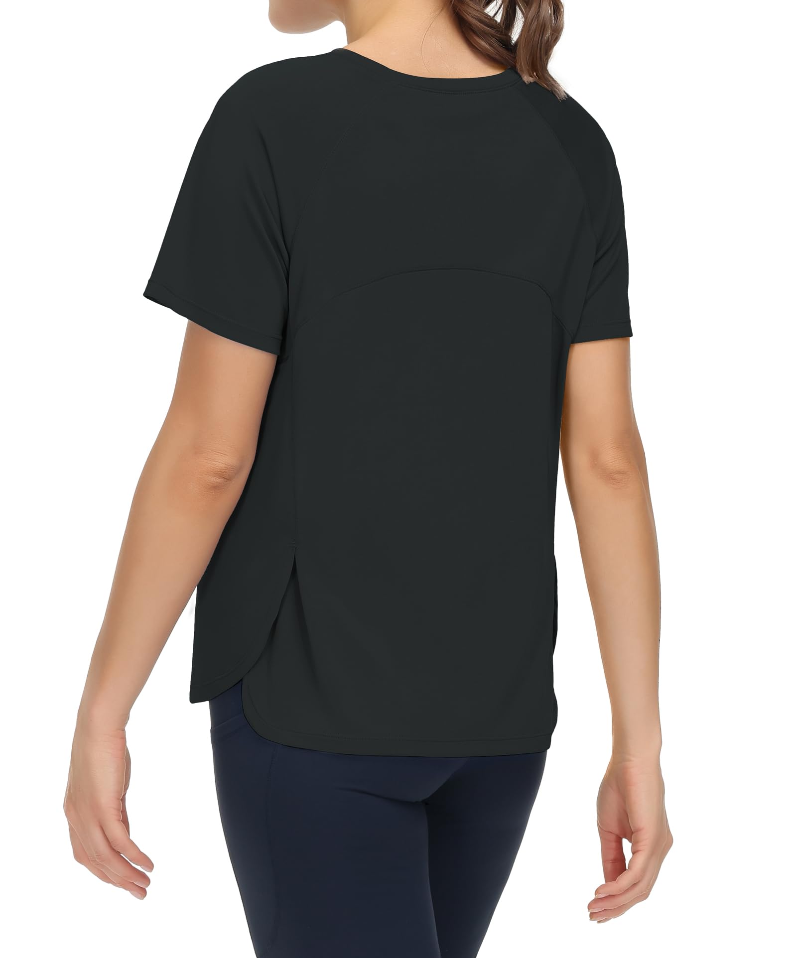 THE GYM PEOPLE Women's Short Sleeve Workout Shirts Breathable Yoga T-Shirts with Side Slits Athletic Tee Tops