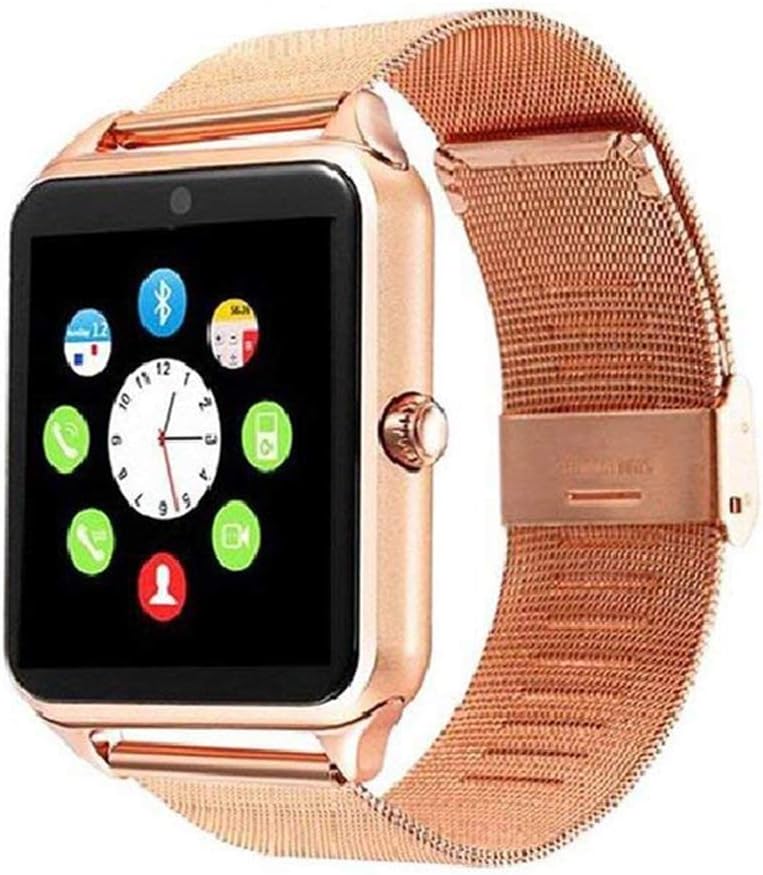 DOROIM 43272-5015 Bluetooth Smart Watch Stainless Steel Strap, Camera, Call SMS Reminder, Sleep Monitor, Pedometer, Support SIM TF Card for Android iPhone Men Women Boys Girls, One Size