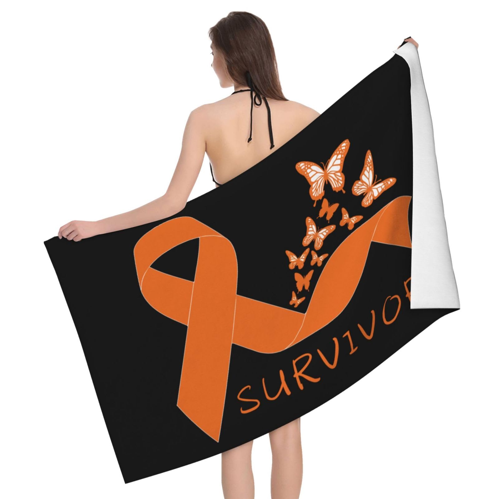 HLBSDM Microfiber Kidney Cancer Survivor Beach Towel Quick Dry Soft Sand Free Beach Towels for Pool Swim Beach Lightweight Thin Towels