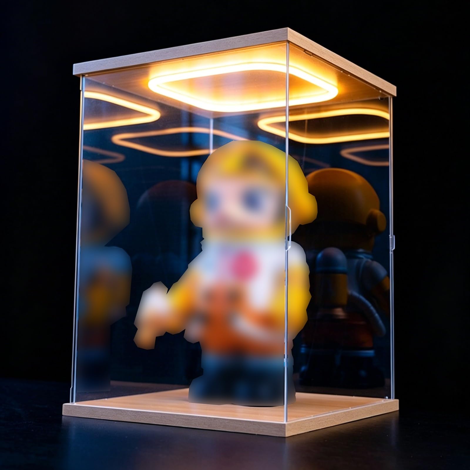 Acrylic Display Boxes for Collectibles with Led Light, 4 6 8 10 12 14 16 20 24 Inch Long Clear Acrylic Storage Case, Dustproof Protection Showcase(40x40x60cm/16x16x24in)