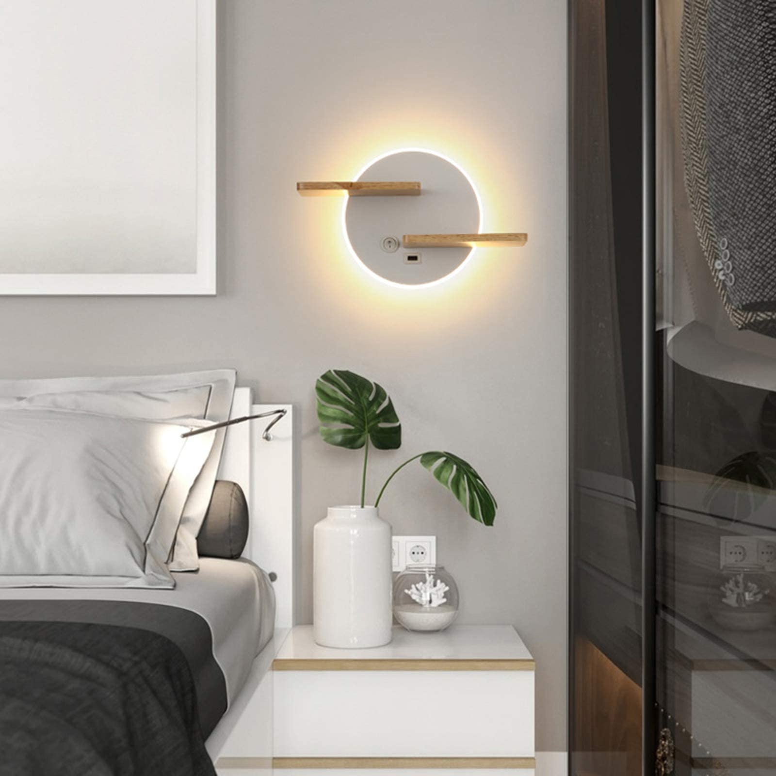 HKLY Applique Murale Nuage Chambre Enfant – LED Rechargeable USB 5000mAh, Interrupteur, 3000K-6000K – Blanc Veilleuse Sans Fil