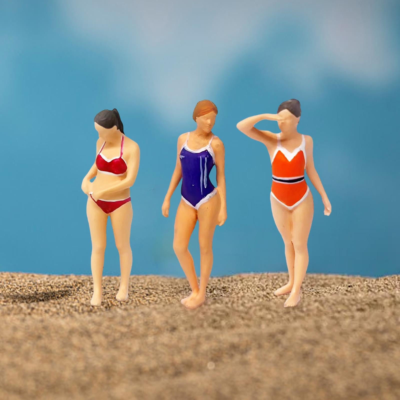 Décoration Train Miniature Figurines 1/64 Bikini Girls Dickly - 4 Personnages Plage Pour Diorama Et Décoration Figurines Diorama Plage