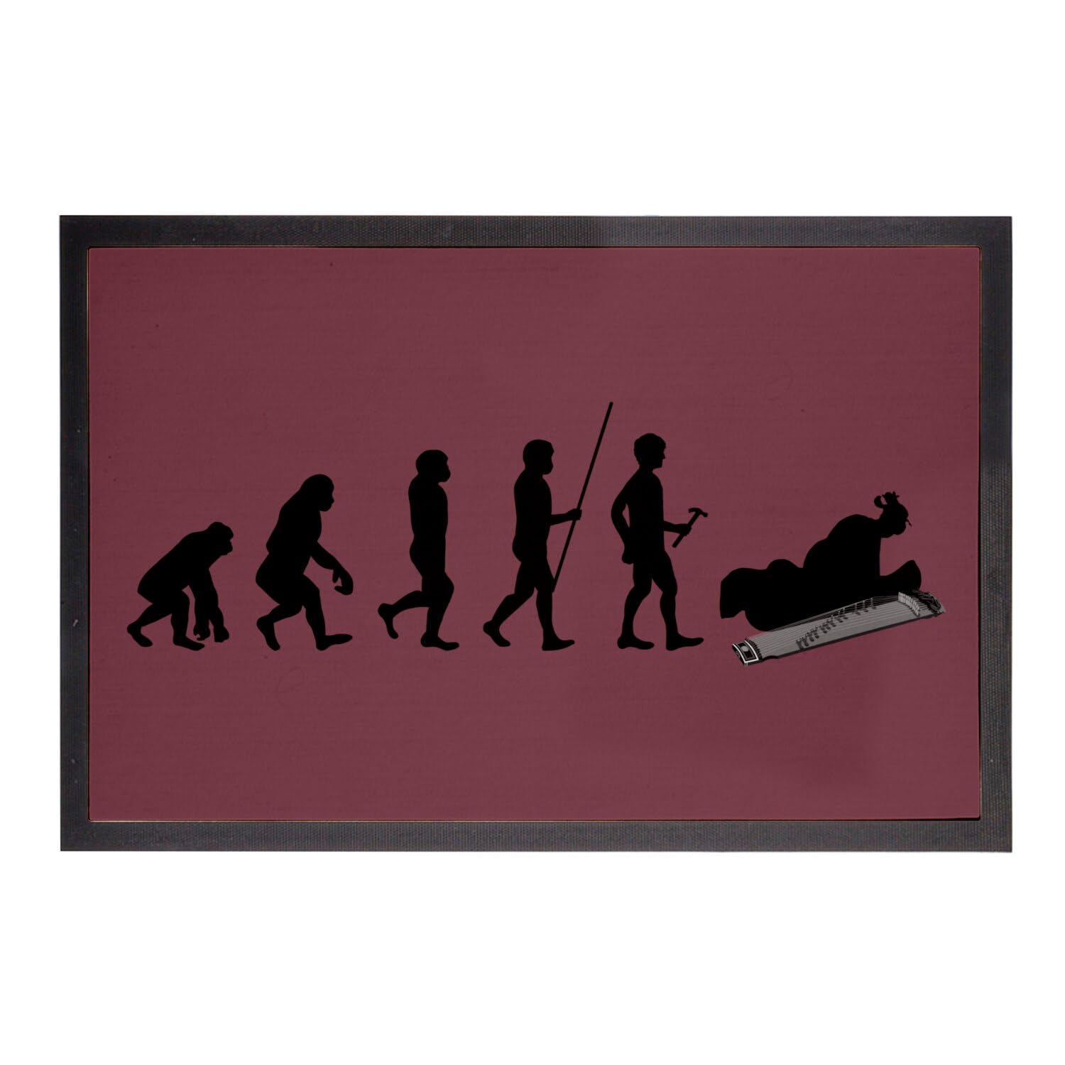 Paillasson Koto Japon Musique rouge 60x40cm pour entrée mélomane