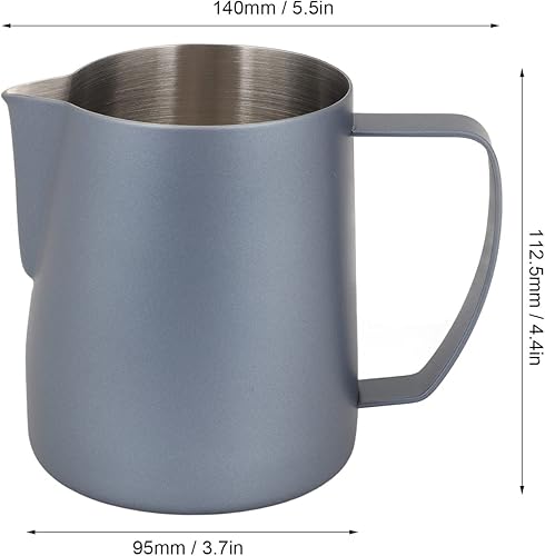 Miniatura 6 de Jarra de espuma de leche, jarra de vapor de café expreso de leche de acero inoxidable de 24 onzas23.7 fl oz, herramientas de expreso, arte con