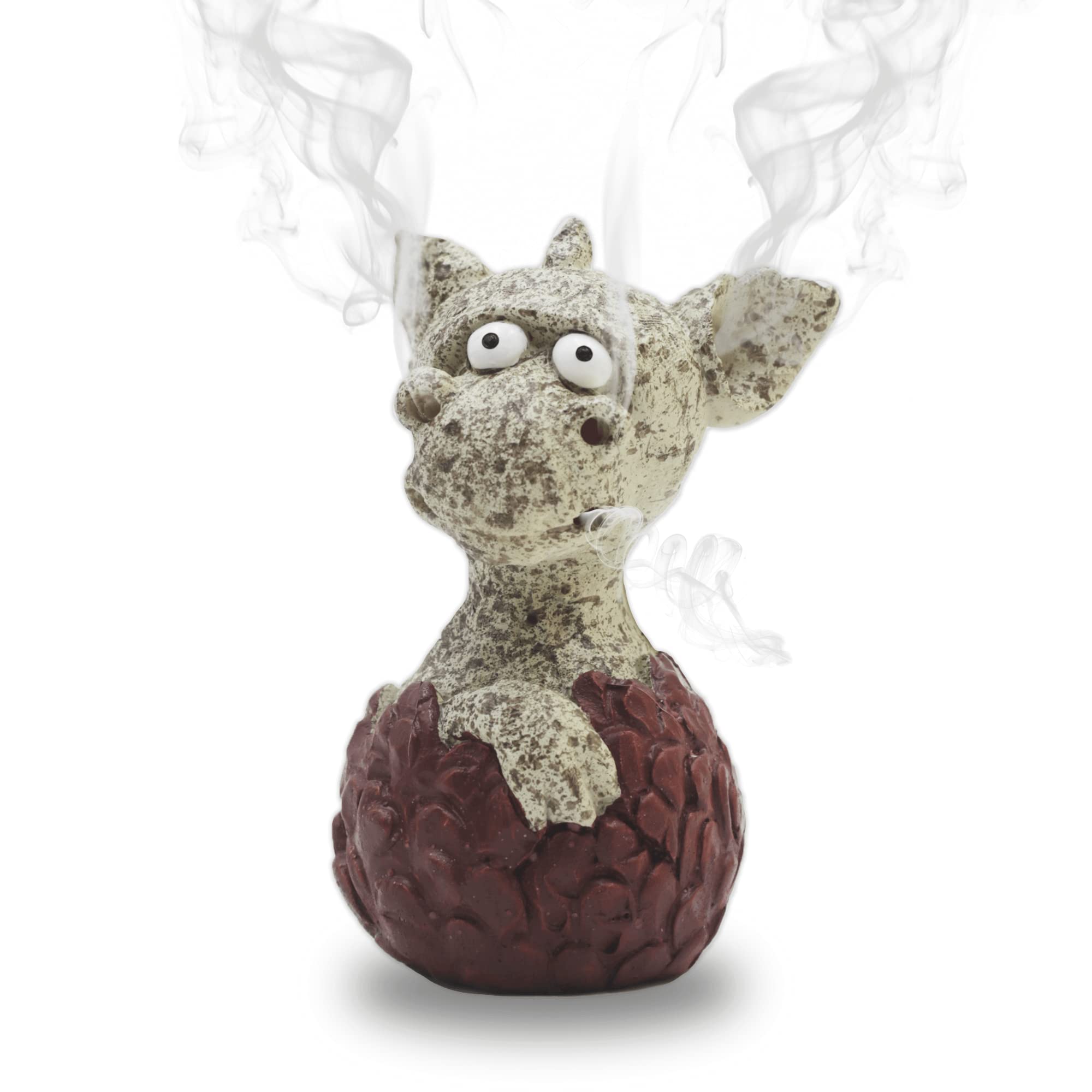 Dragon Incense Burner, Cute Dragon Incense Cone Holder, Blackflow Handmade Resin Insencents Holder Ornament Craft Gift, Dragon Desktop Decoration, Resin, Yellow