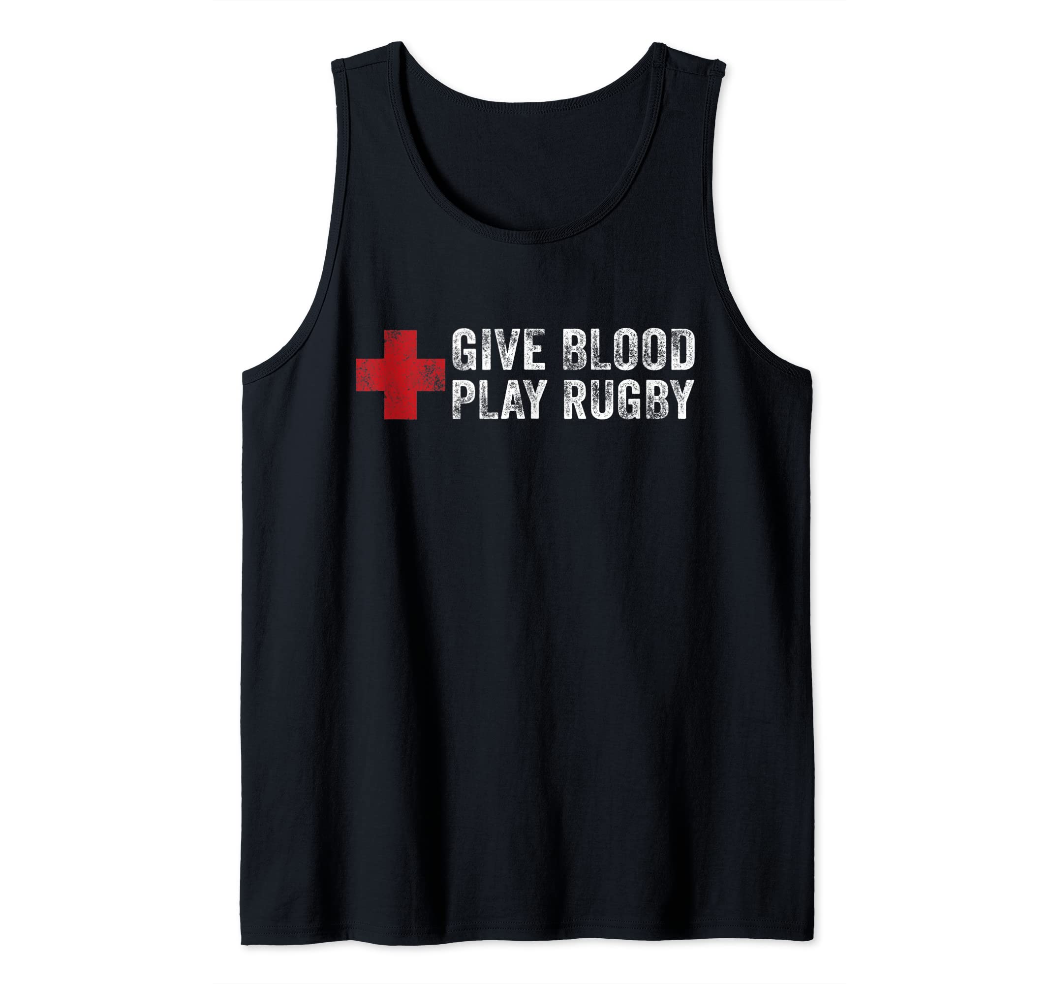 Give Blood Play Rugby Player Funny Rugger League Union Tank Top