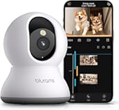 Pet Camera 2K, 360° Dog Camera with Phone App, PTZ Indoor Cameras for Home Security Indoor, 2-Way Audio, Motion Tracking, Color/IR Night Vision, Siren, Cloud&SD(2.4GHz Only)