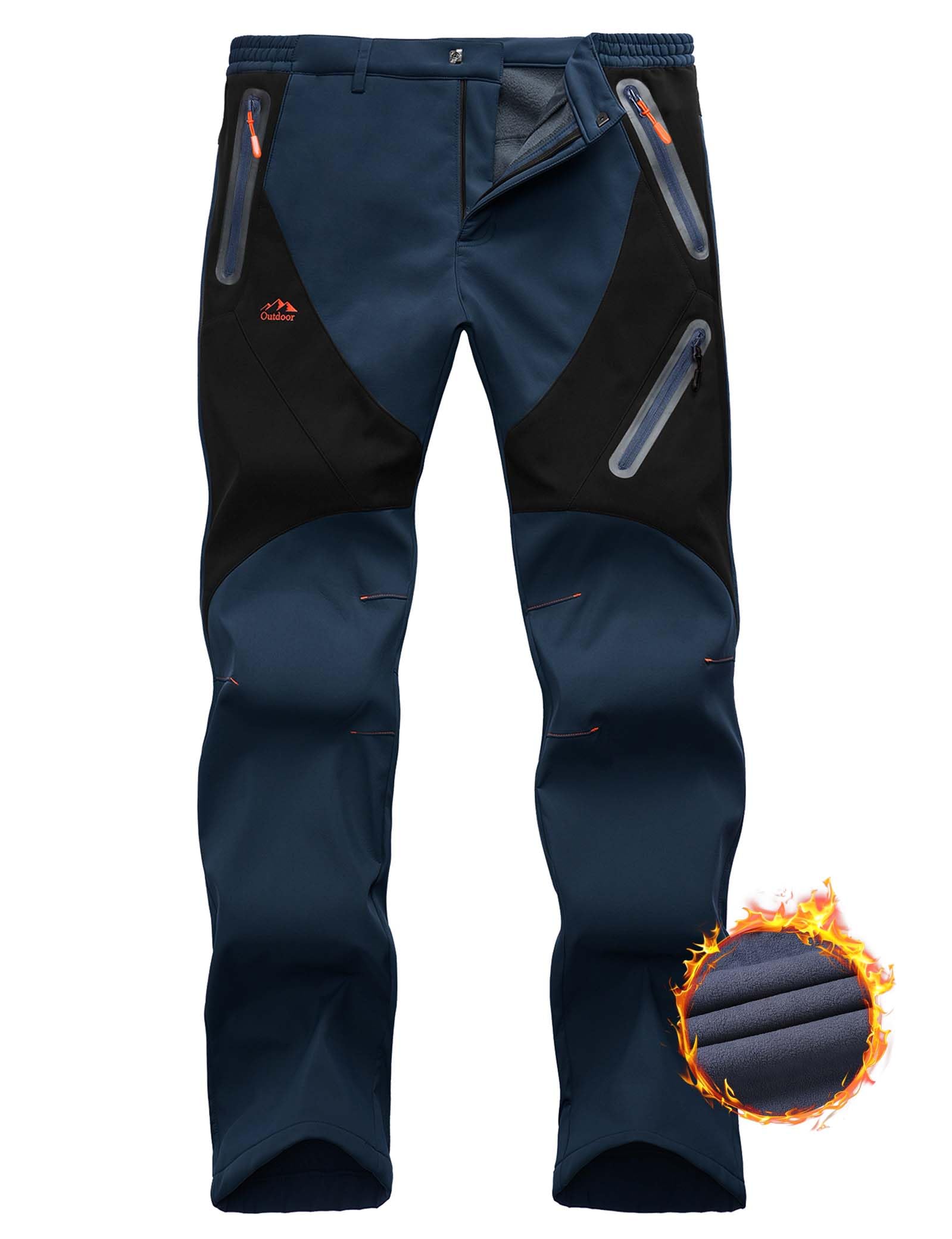 HFDWYJ Uomo Impermeabile Hiking Pants Outdoor Snow Ski Pesca Fleece Foderato Isolato Soft Shell Pantaloni Invernali