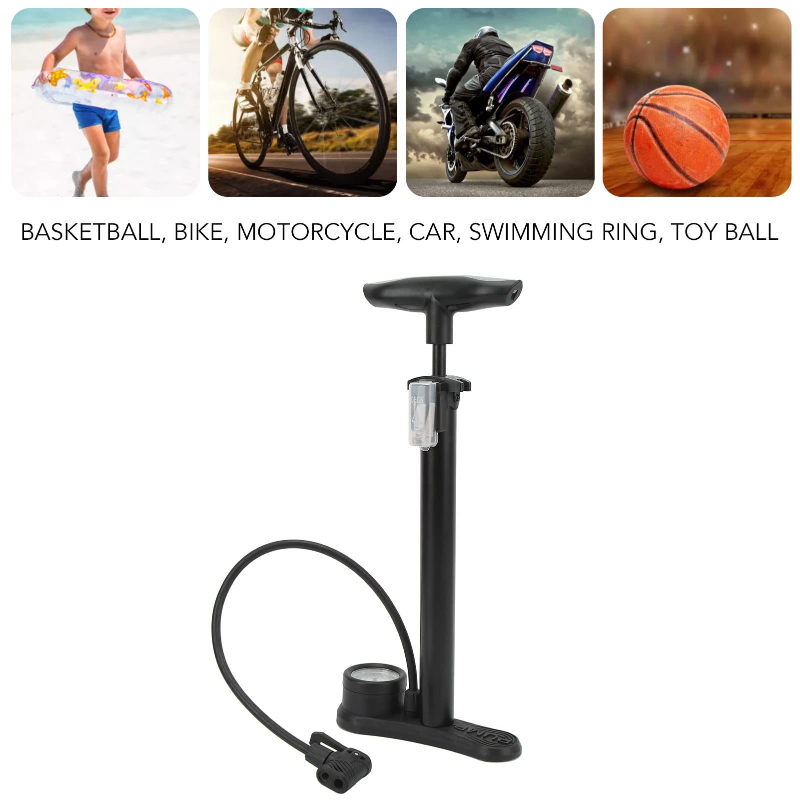 Pompa Per Bici Portatile RockBros Mini - Doppia Valvola Presta/Schrader, Manometro Digitale, Fino A 100 PSI, Con Supporto