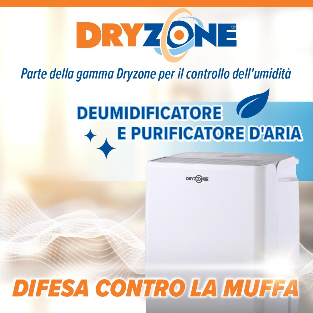 Dryzone® Sistema di Ventilazione Passiva con Filtro (100 mm, Bianco) | Griglia di Aerazione da Parete con Flusso d'Aria Regolabile | Riduce Condensa e Muffa | Condotto Telescopico | Senza Collegamento