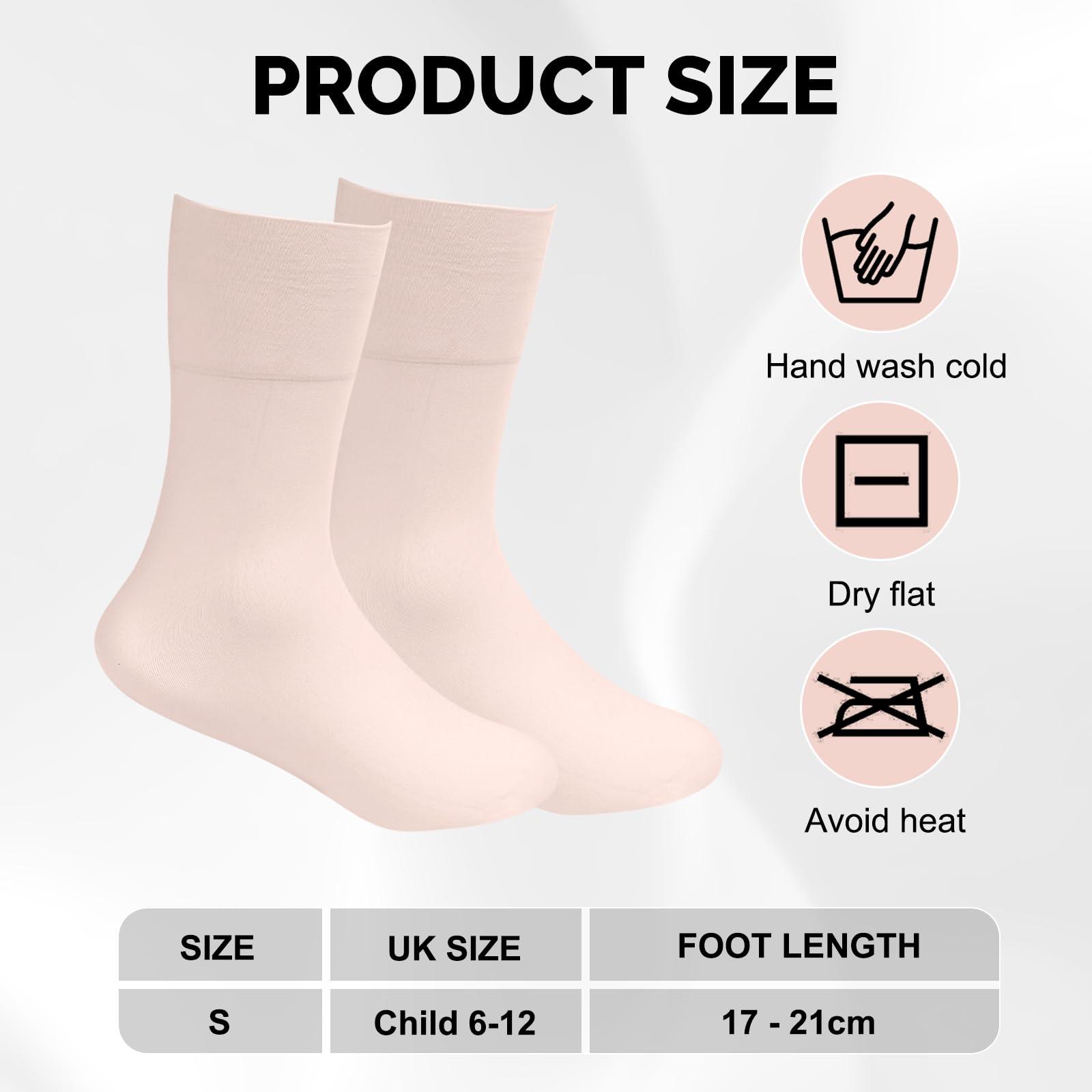 Leikedun Lot de 3 paires de chaussettes de ballet respirantes pour enfants - Blanc