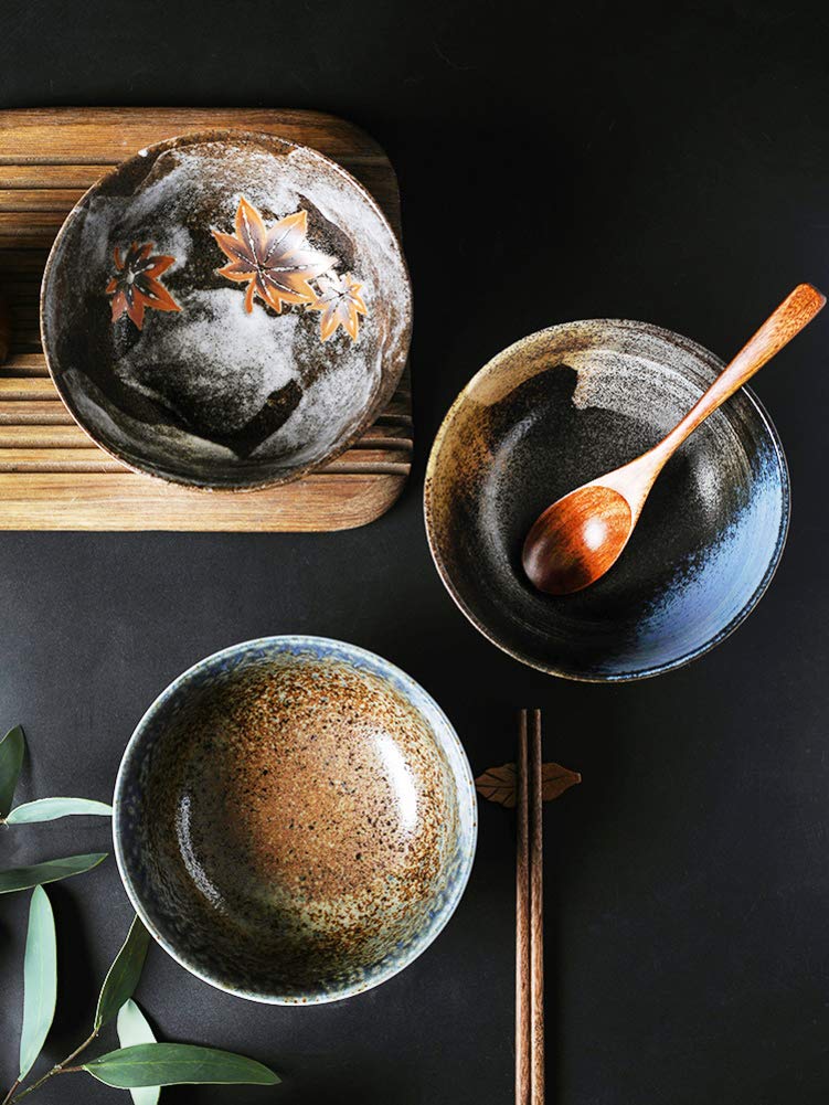 Ceramiczna miska ramenowa w stylu japońskim, duża miska do serwowania, ceramiczne naczynia do serwowania, zupa salad, miska do mieszania owoców, miski na płatki śniadaniowe i makaron