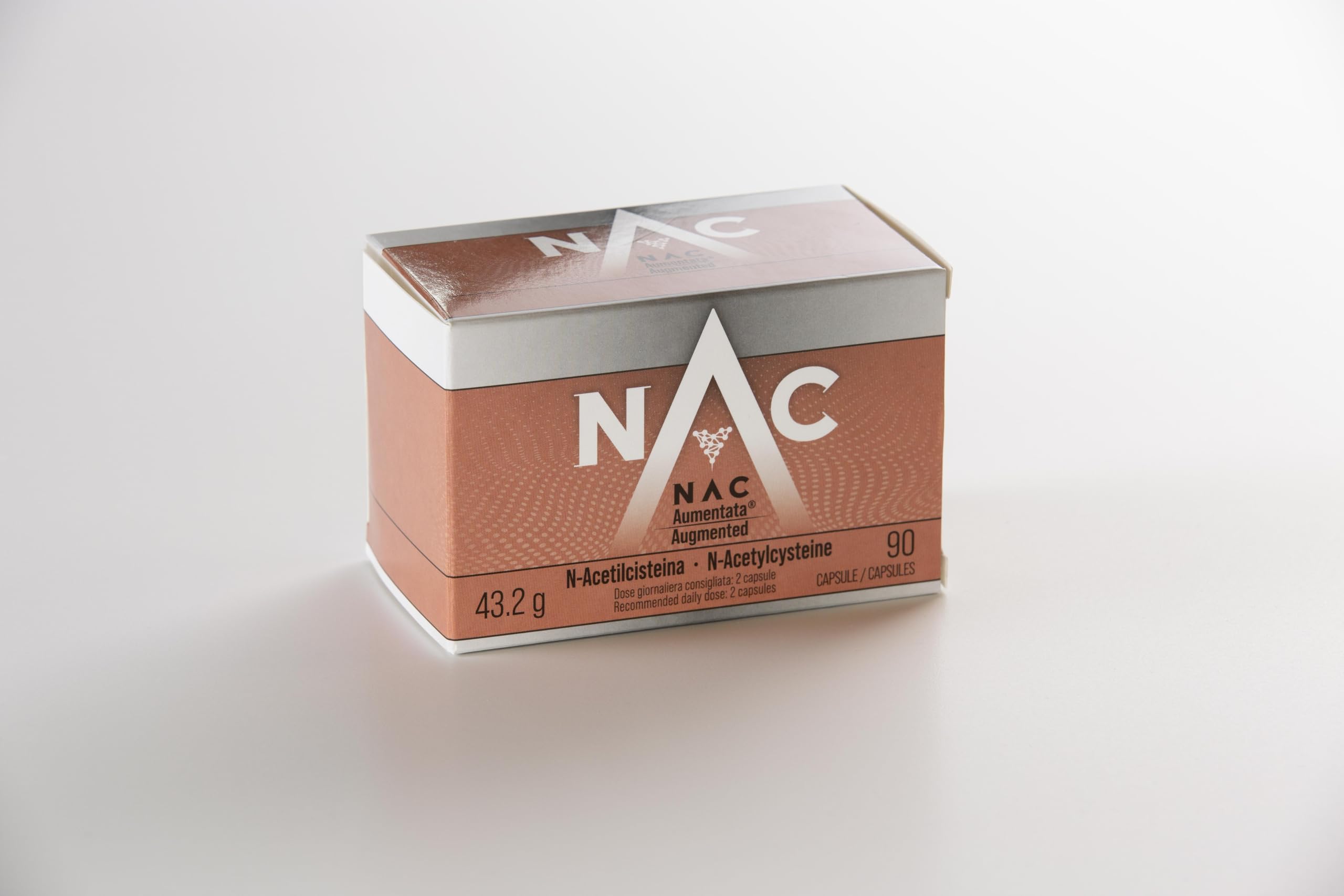 NAC Aumentata | Integratore POTENZIATO negli Effetti Antiossidanti e Detox | N-Acetil-Cisteina | Precursore del Glutatione | Alta Biodisponibilità | 90 Capsule | Vasetto Vetro Oscurato