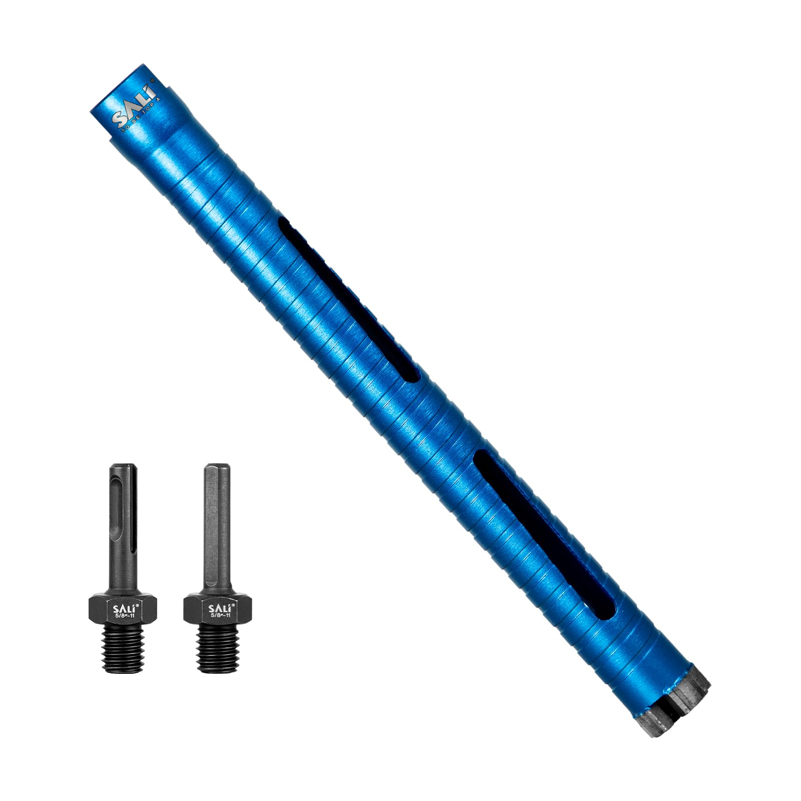 Photo 1 of SALI Diamond Core Drill Bits 1" Diameter 10"/254mm Drilling Depth 5/8-11" Thread Core Bit Turbo Laser-Welded Segments for Cured Concrete with, Brick, Block, Masonry, with Two Adapters