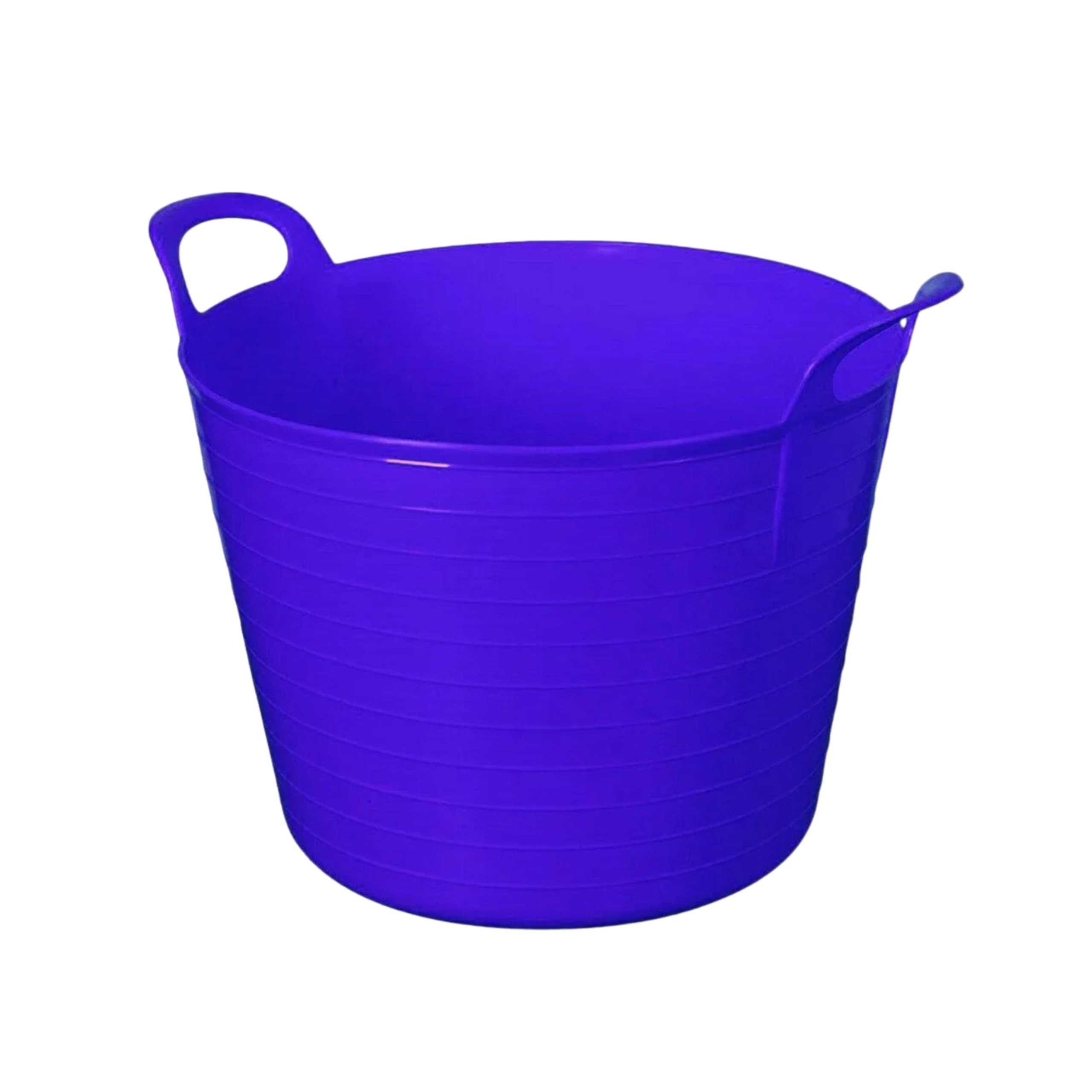 Neat Plastics 26 L Flexi Tub Set - Robust Multi-Purpose Storage Tub in Assorted & Single Color - Handy Builders Buckets Heavy Duty, Ideal for Home, Garden, Animal Feed, Purple, Pack of 4