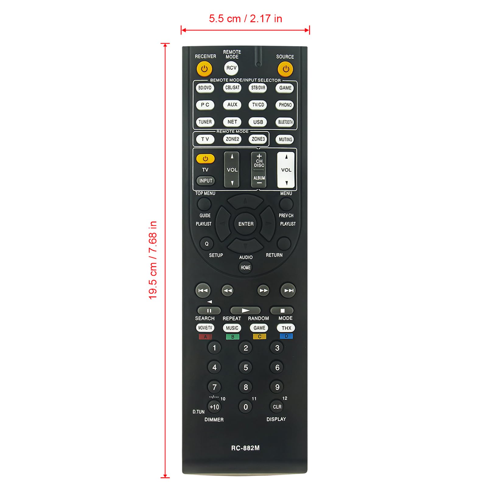 Amazon.com: RC-882M AV Receiver Replace Remote Control Compatible