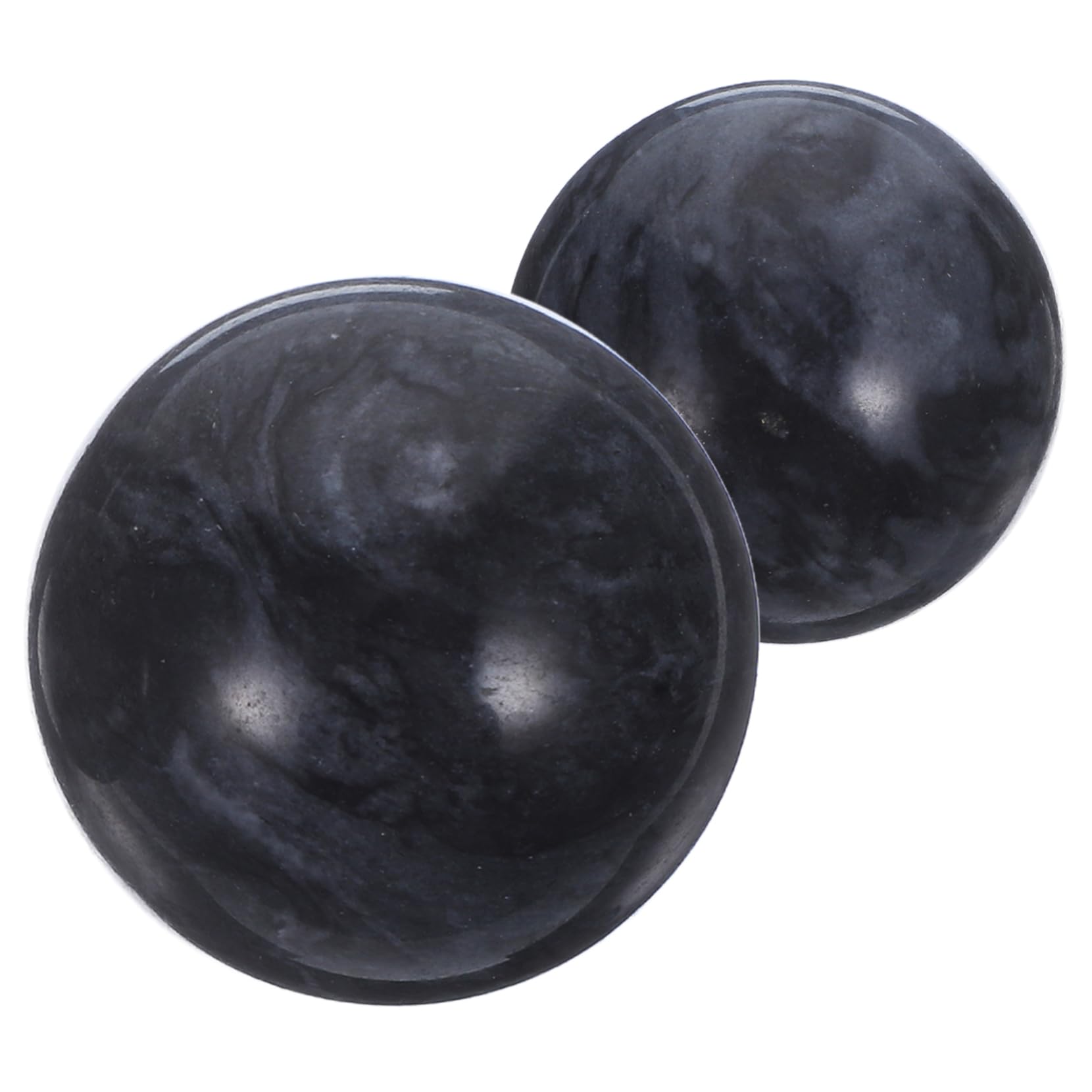 SOLUSTRE 2 Pezzi Palle di Jade Nere per Massaggio e Esercizi Mani, Sfera per Rilassamento e Sollievo Stress, per Casa e Relax Guardando Tv Colore Casuale