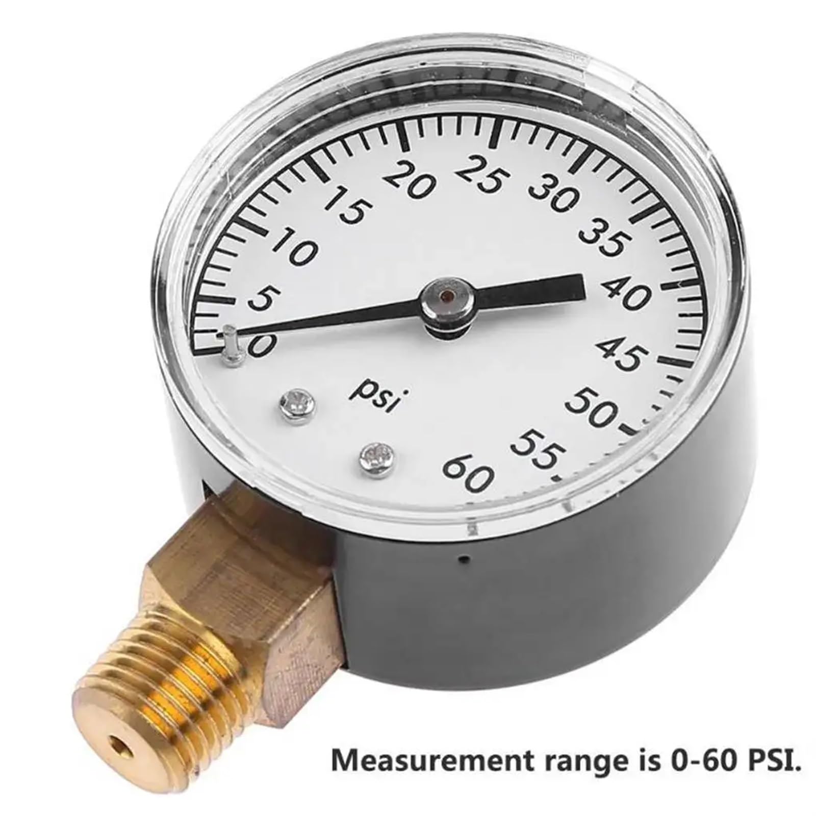 Vakuum-Manometer, 0–60 PSI, Mini-Manometer, Zifferblatt, Wasser, Öl, Luft, hydraulischer Druckprüfer, Messgerät, 1/4 Zoll NPT-Gewinde, Luftkompressor-Messgerät