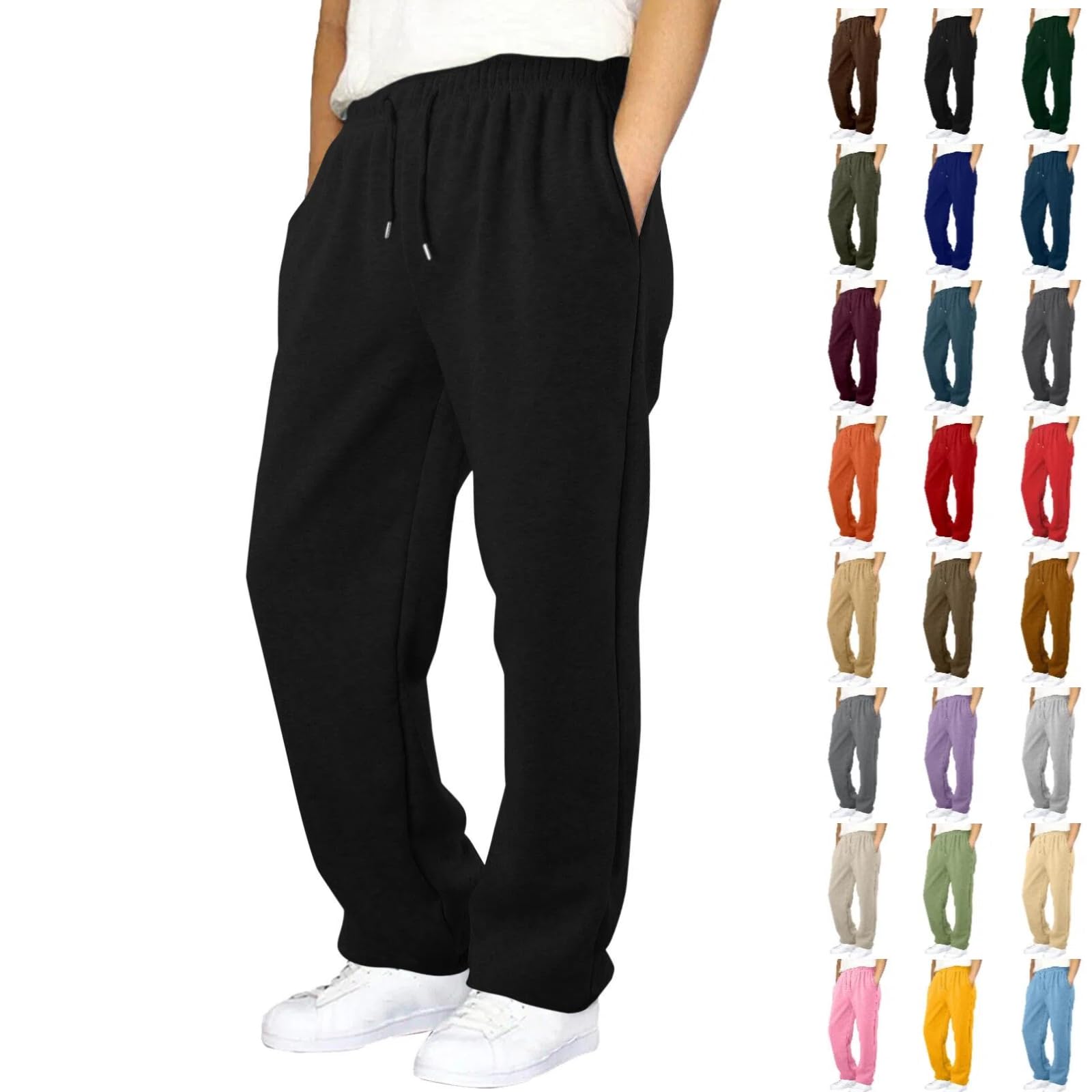 Pantalon Jogging pour Garçon Baggy Taille élastique Cargo Pantalons De Survêtement Sport Sweatpants en Coton Chaud Training Pants pour Ado 5-16 Ans Automne Hiver Sport Fitness Gym