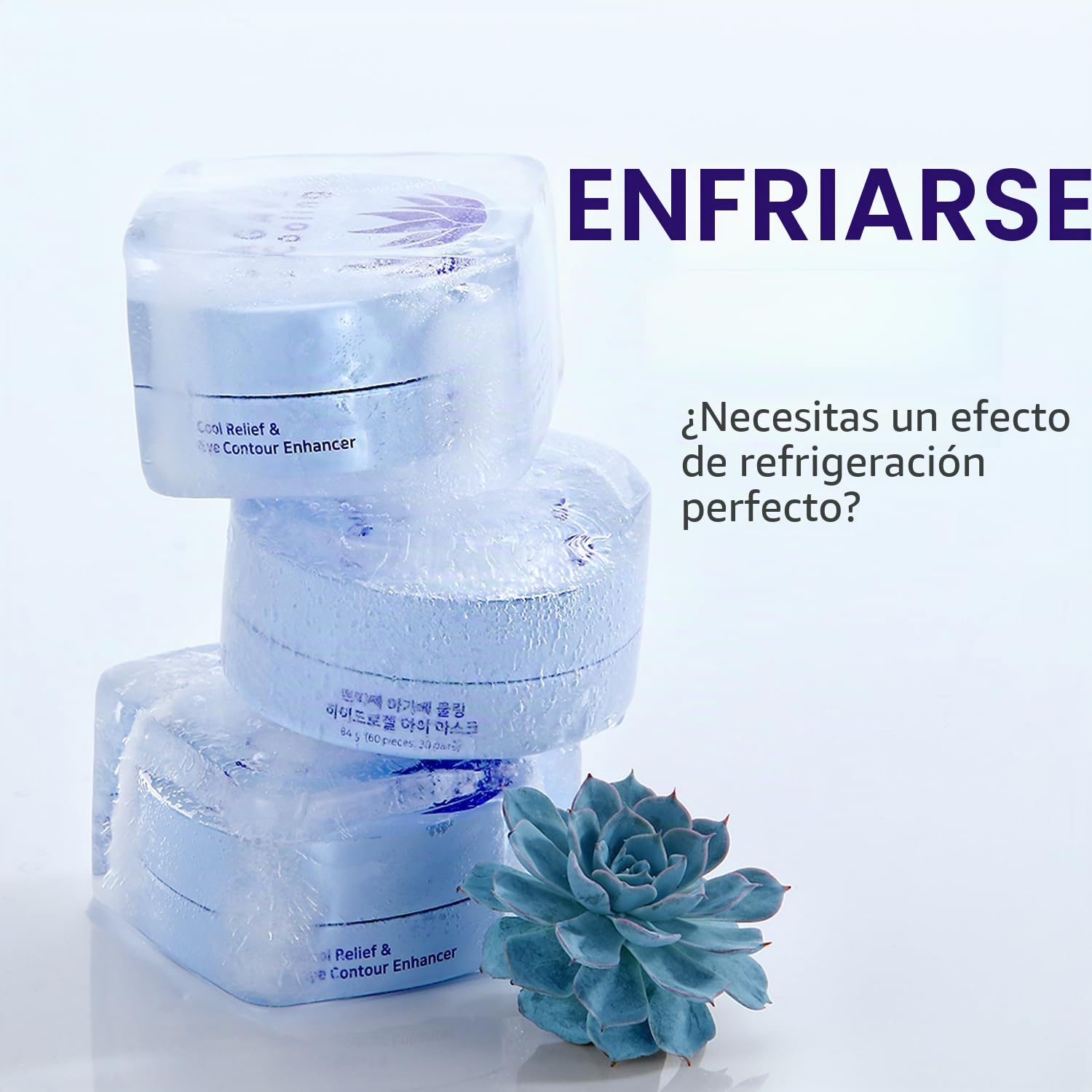 PETITFEE Agave Cooling, Máscara de Ojos de Hidrogel, Hidratante y Refrescante, Ideal para Reducir la Hinchazón y Calmar la Piel, 60 Piezas (30 Pares)
