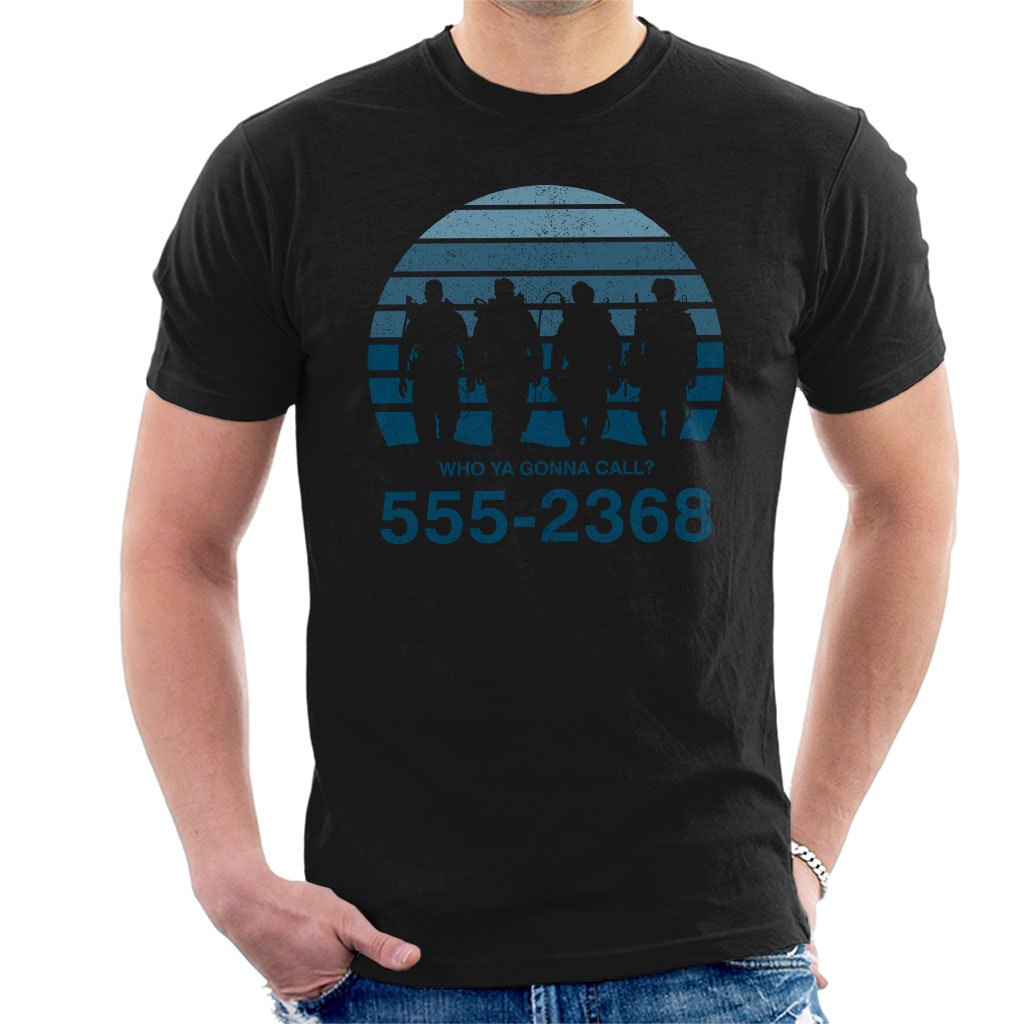 Cloud City 7 Men's Black Who Ya Gonna Call Sunset Ghostbusters T-Shirt