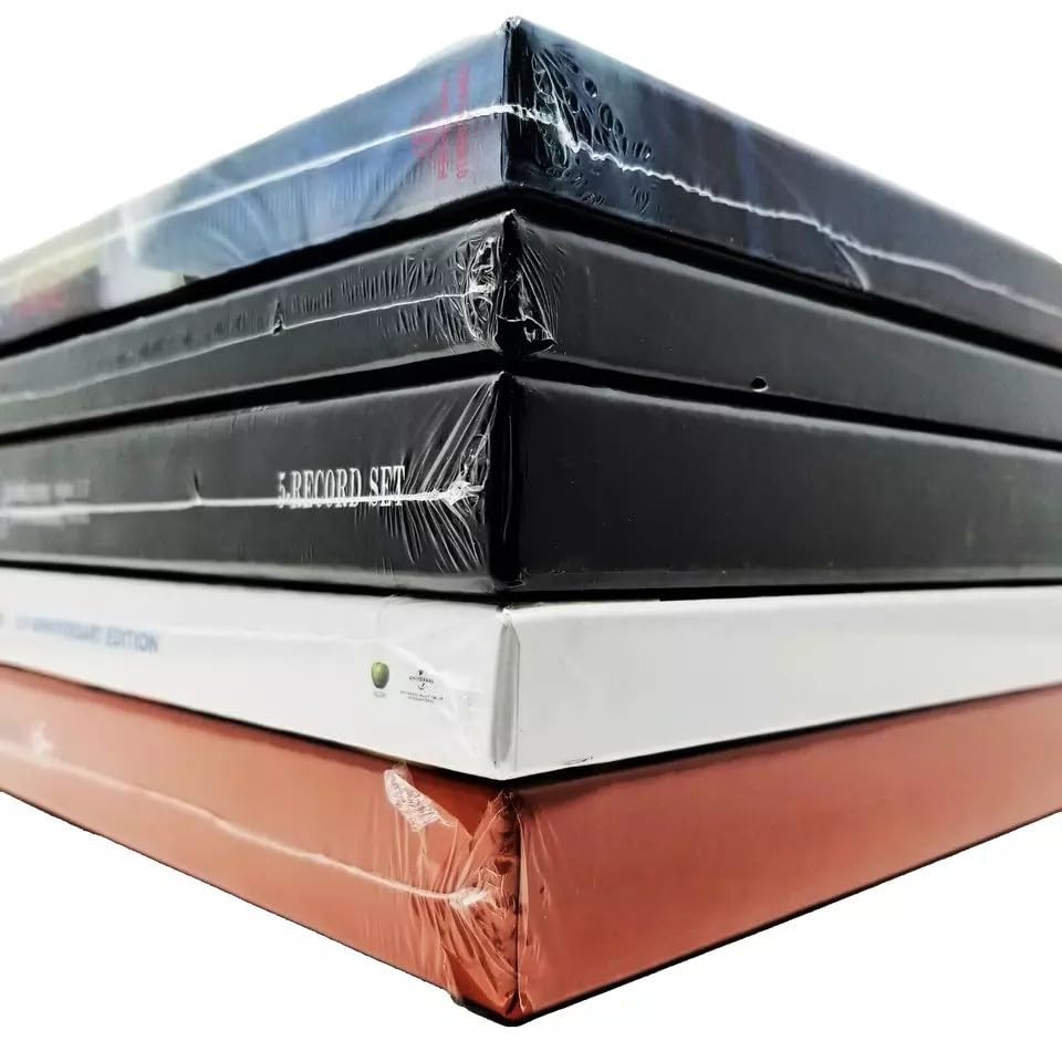 Medium+ Box Set Outer Plastic Sleeves (x5) 1.6mil Resealable Clear Polypropylene Poly Bag Covers for 33rpm LP Vinyl Record Album Boxset Best Protects 7/8"- 1-1/16" Boxes (+1 Free Dj Sticker)