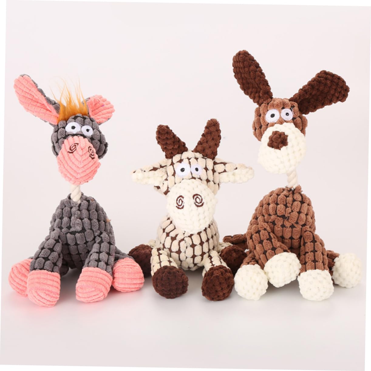 SUPVOX 3 Piezas Juguete para Masticar Perros Mascota de Peluche de Juguete cumpleaños Juguete Suave Juguetes para Perros pequeños Juguete Indestructible Burro de Juguete