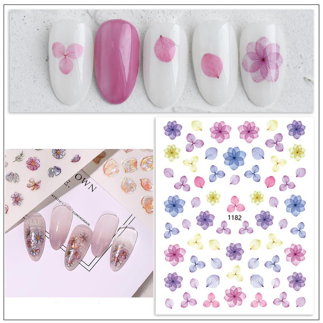 Amazon.co.jp: LucaSng ネイルシール 花 ネイルシール 手用 花 花びら