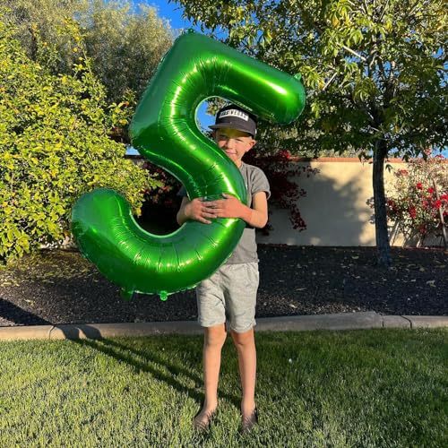 Image of Dark Green Number 5 Balloon 40 Inch, 5th Birthday Party Decorations, Giant 5 Foil Balloon for Party Supplies