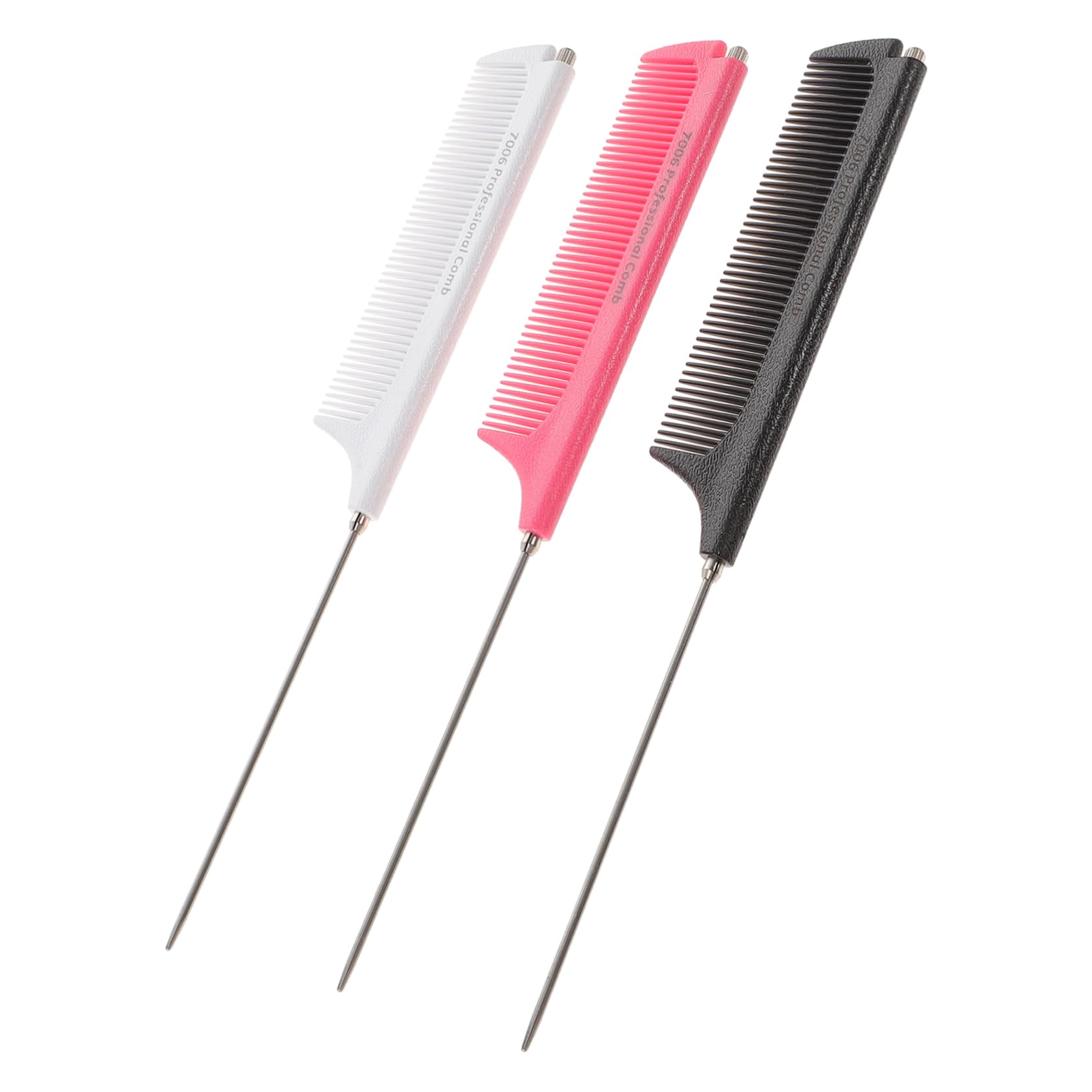 Peine de Peluquería Profesional de Dientes Finos Retráctil 3piezas | Abs y Acero, para Peluquería y Salón, Formato 4.9x1.1 Pulgadas, Apto para Niños y Adultos Color Aleatorio