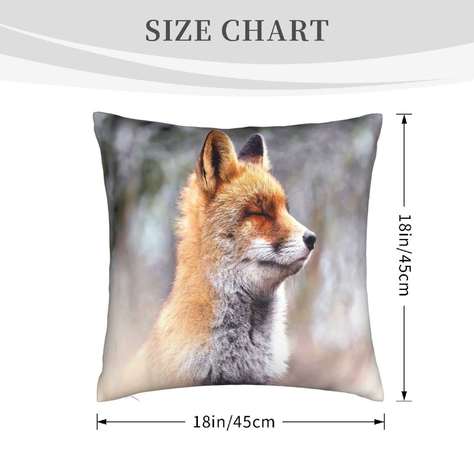 Federa Per Cuscino Decorativa 35x50 Cm Con Simpatica Volpe Rossa Che Dorme - Morbido Poliestere - 3