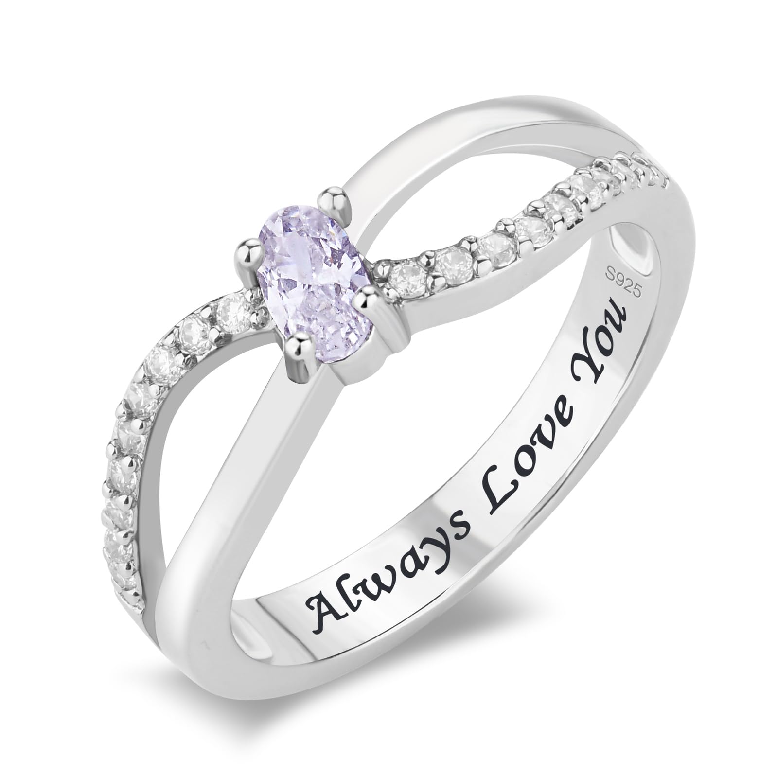 Customized 925 Sterling Silver Mothers Ring Personalized Text 1-6 Birthstones Ideal Jewelry Gift for Mothers Day Moms Grandma Wife Birthdays