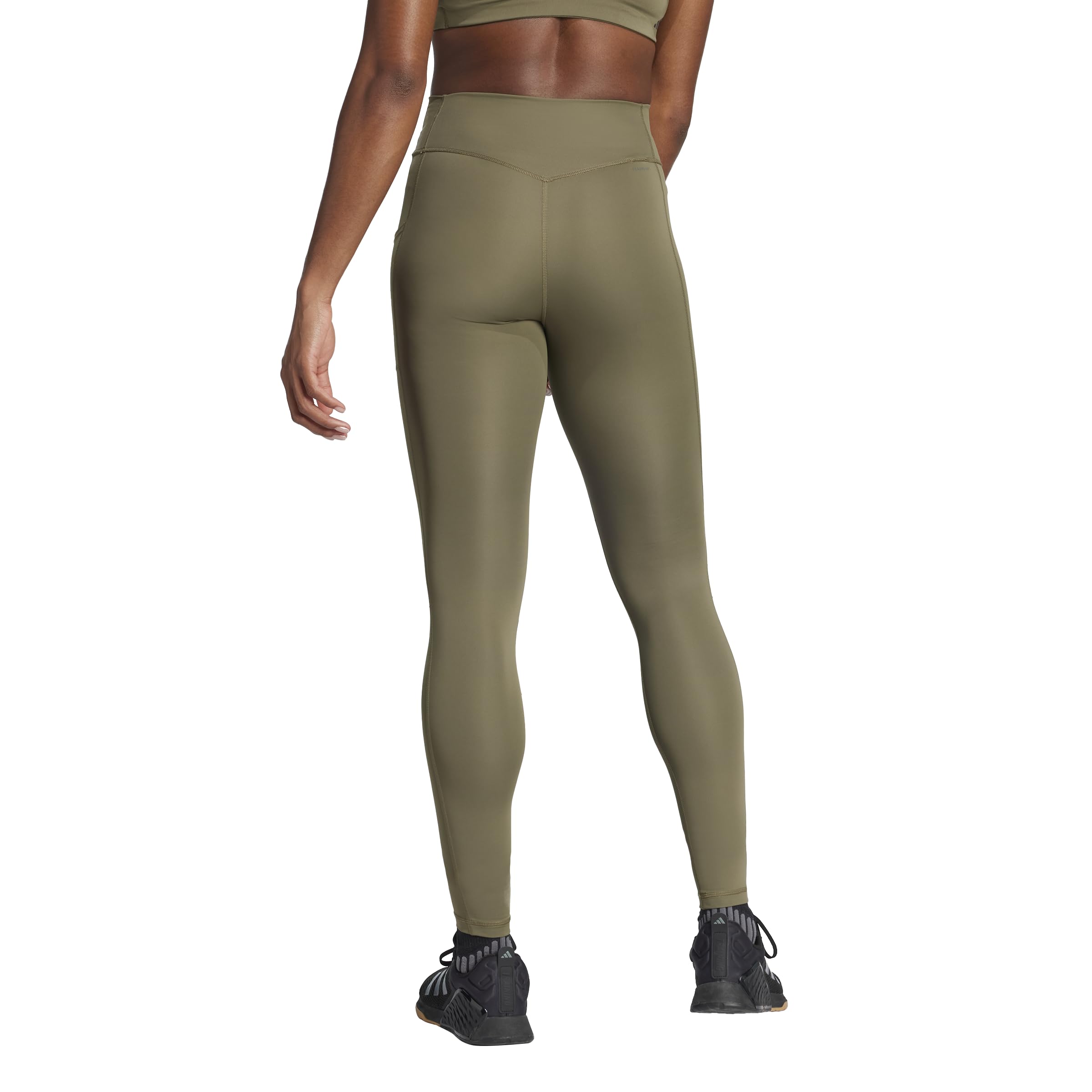 adidas Mallas de entrenamiento para mujer Optime de longitud completa, Olive Strata, XS