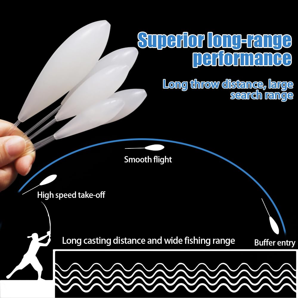 12 Piezas Fishing Sbirolino, 6 Lento Hundimiento 6 Flotantes 8 10 15 20 30 40g Kit de Pesca de Trucha, Fishing Bombetas Set para Cebo de Trucha Ideal para Masa de Espolón(Transparente + Blanco)