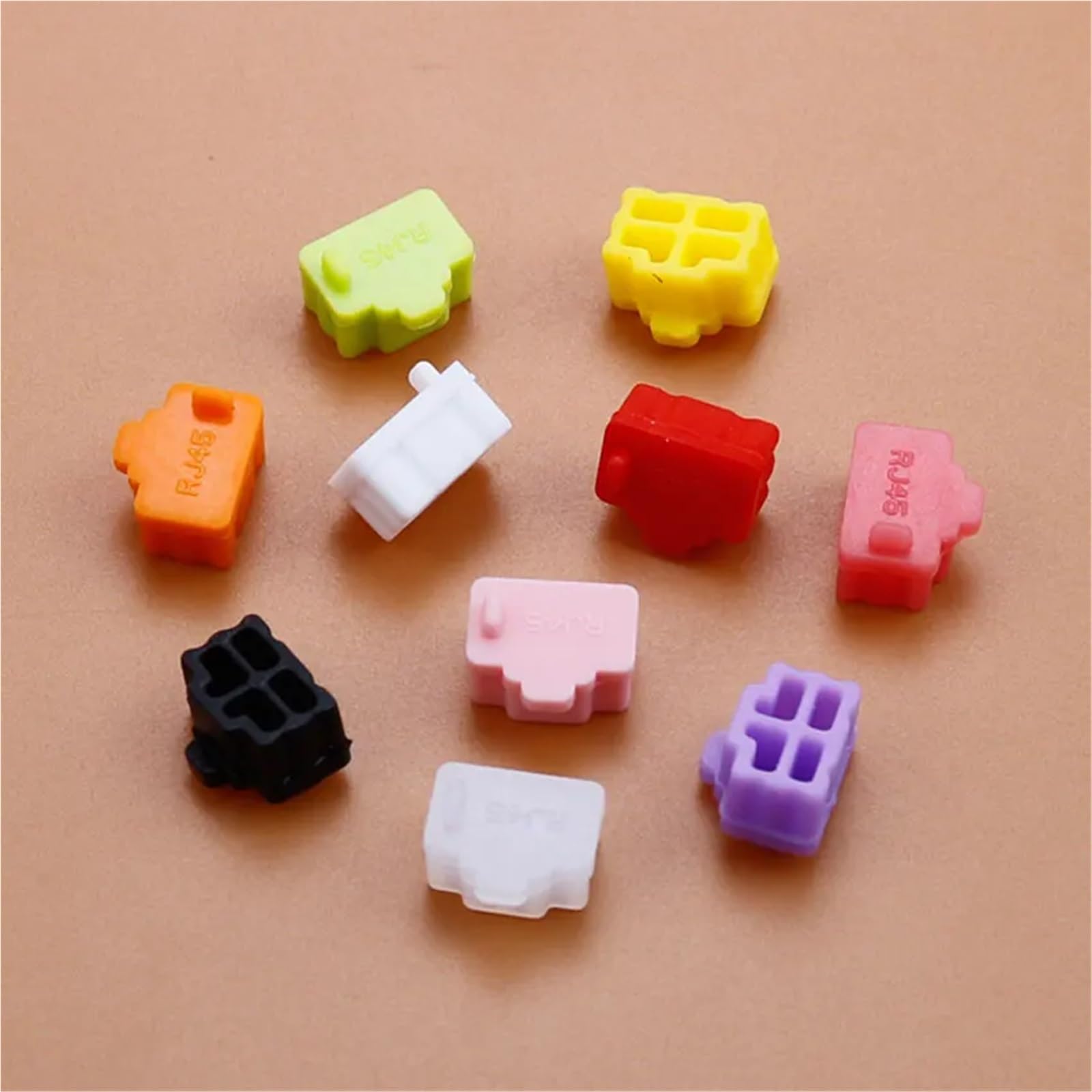 RJ45 Anti-Staub-Abdeckkappe, Ethernet-Hub-Port, RJ45, Anti-Staub-Abdeckkappe, Schutzstecker, Buchse, Silikon-Staubstecker für Hubs, Switches, Weiß, 100 Stück