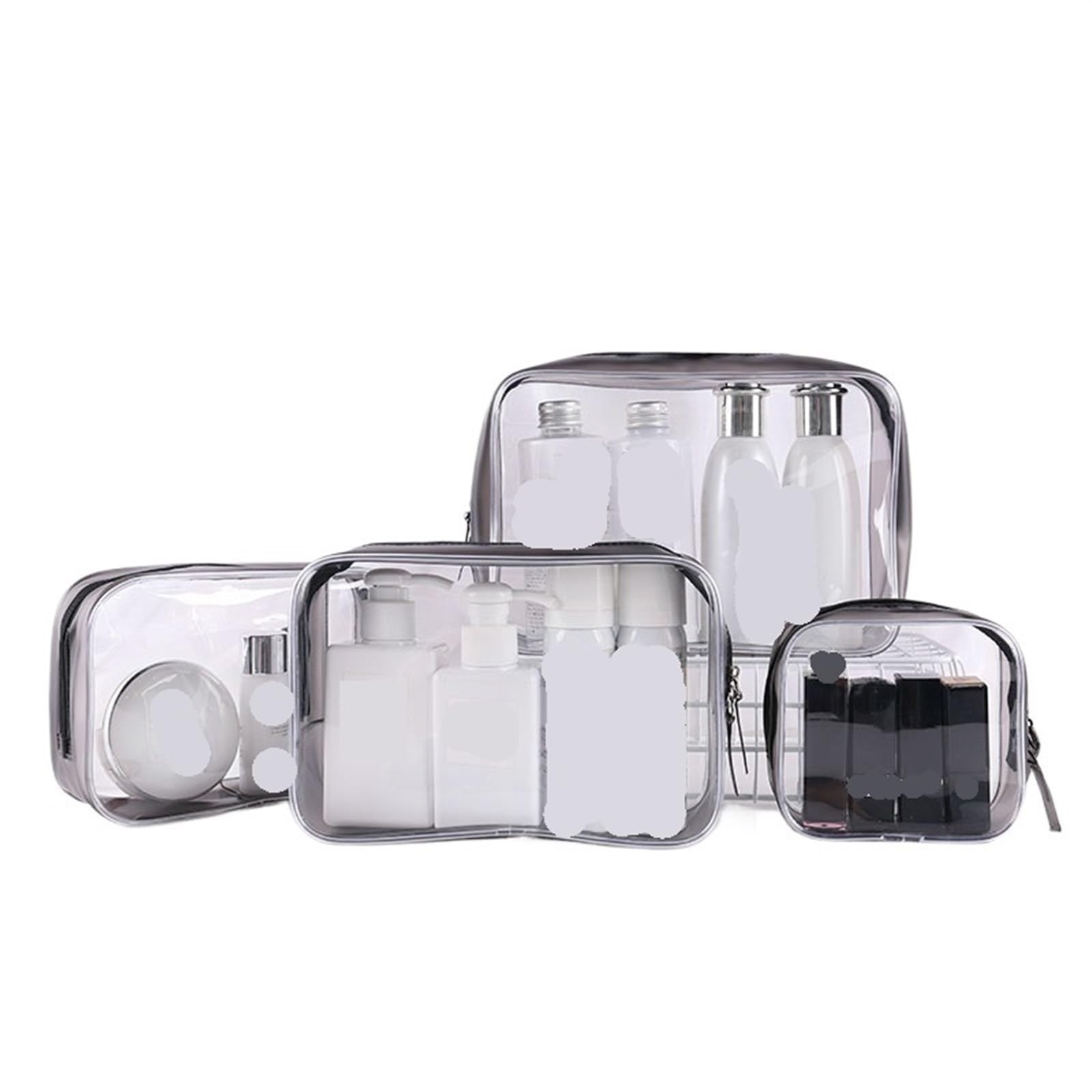Beauty Trasparente da Viaggio Borsa cosmetica Trasparente in PVC, Borsa da Bagno, Borsa da Viaggio, Borsa Multifunzione, Borsa cosmetica, Scatola degli Attrezzi(Gray Group)