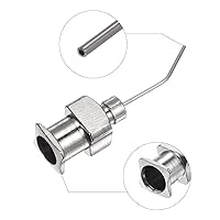 Vista 4 de HARFINGTON 12 agujas dispensadoras, calibre 24, punta roma, de acero inoxidable, 45 grados, con conector Luer Lock para cartuchos de tinta