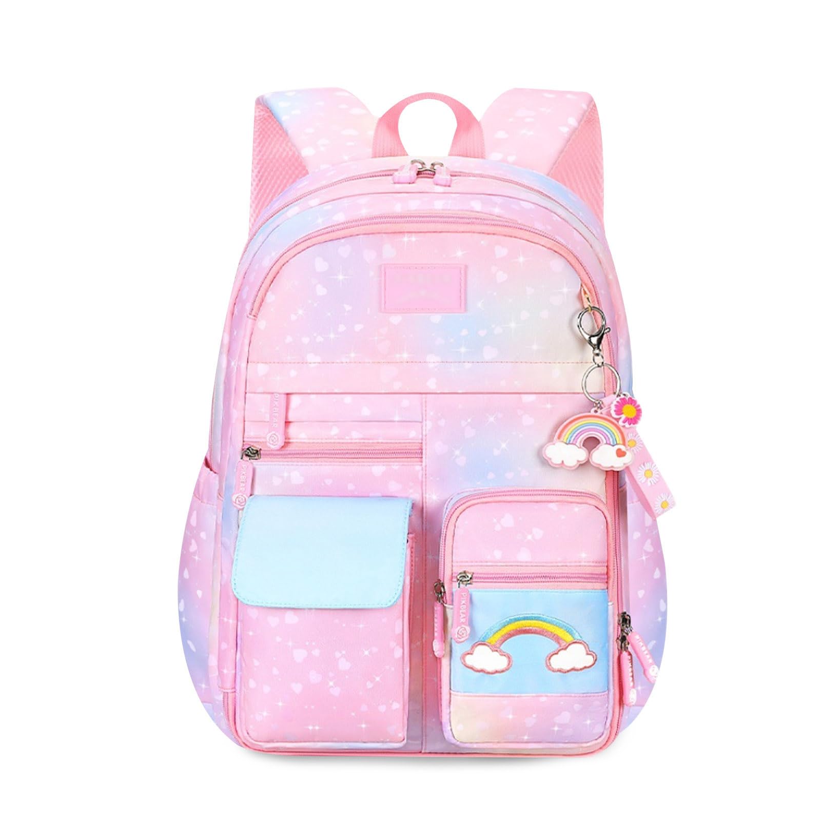 FANDARE Zaino per bambini Cartelle per Scuola Elementare Casual Ragazzi Zainetto per 3-6 Grado Studenti Primarie Viaggiare con Striscia Riflettente Galassia Rosa