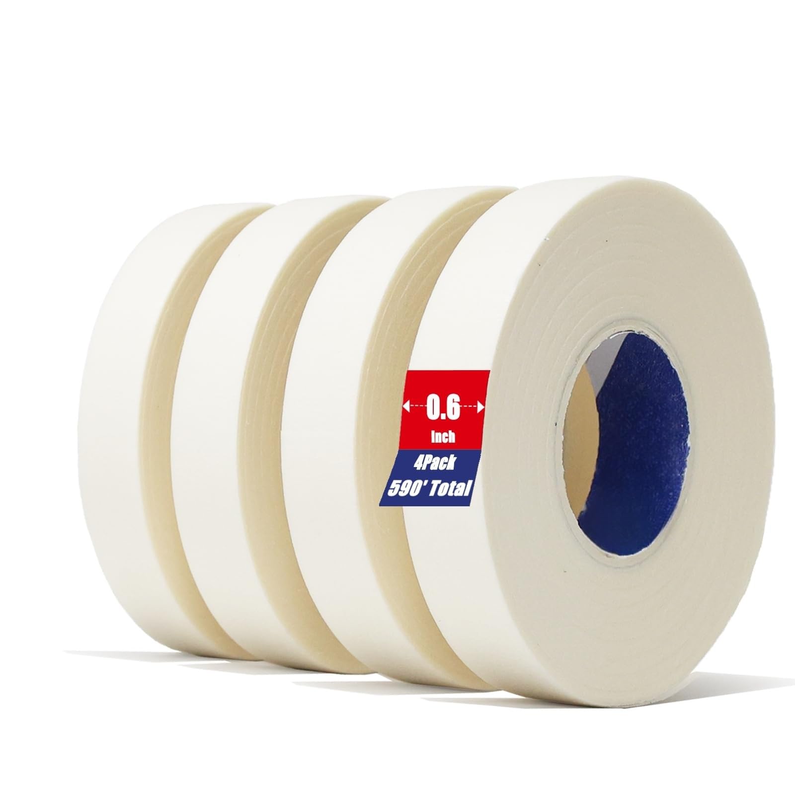 THE WHITE SHOP 4 PCS Artist Tape for Watercolor Paper - White Masking Artists Tape for Drafting, Art Painting and All Paper Media - Acid Free 0.6inch Wide 592FT Long Total