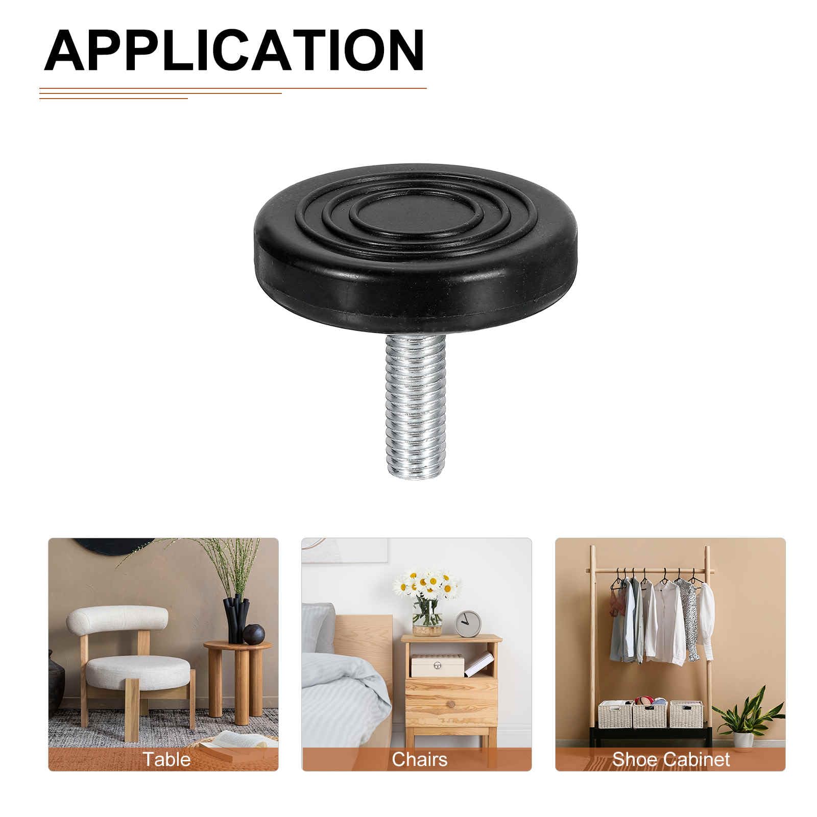 DTGN M8x25x40mm(DxLxOD) Screw on Furniture Glide Leveling Feet, 4Pack, Good for Furniture - Image 4