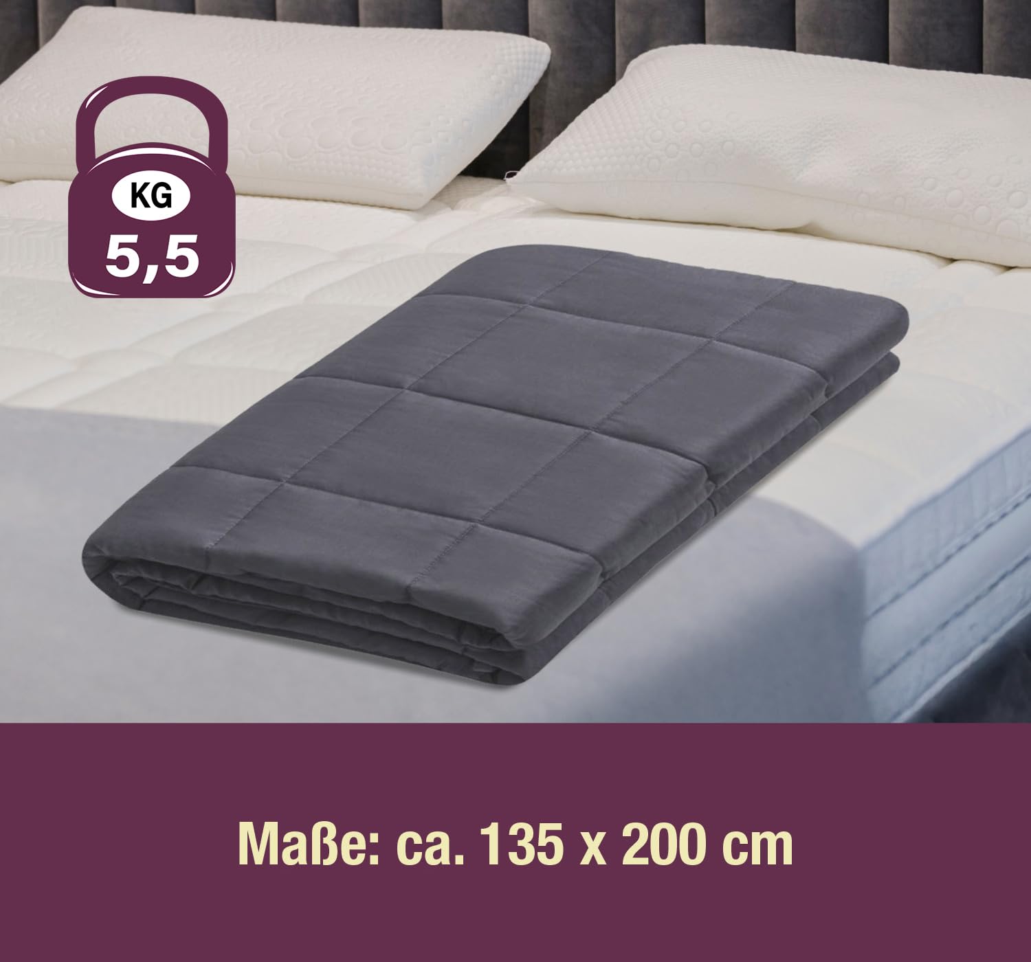 Koc obciążeniowy [5,5 kg] ciężki koc – Koc terapeutyczny – Heavy Blanket – Weighted Blanket – Anti Stress – obciążona kołdra