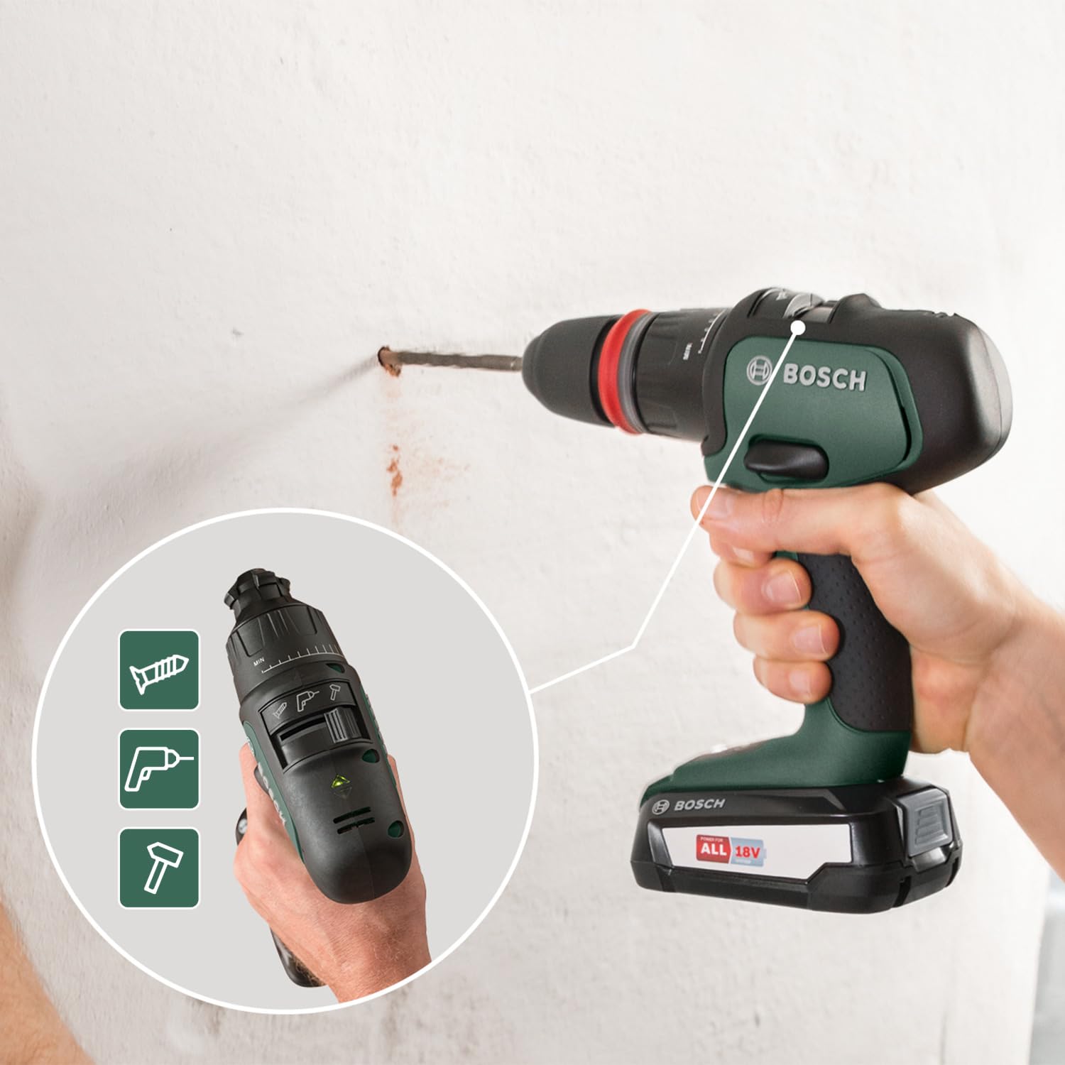 Bosch - Taladro combinado AdvancedImpact 18 (sin batería, sistema de 18 V, en caja)