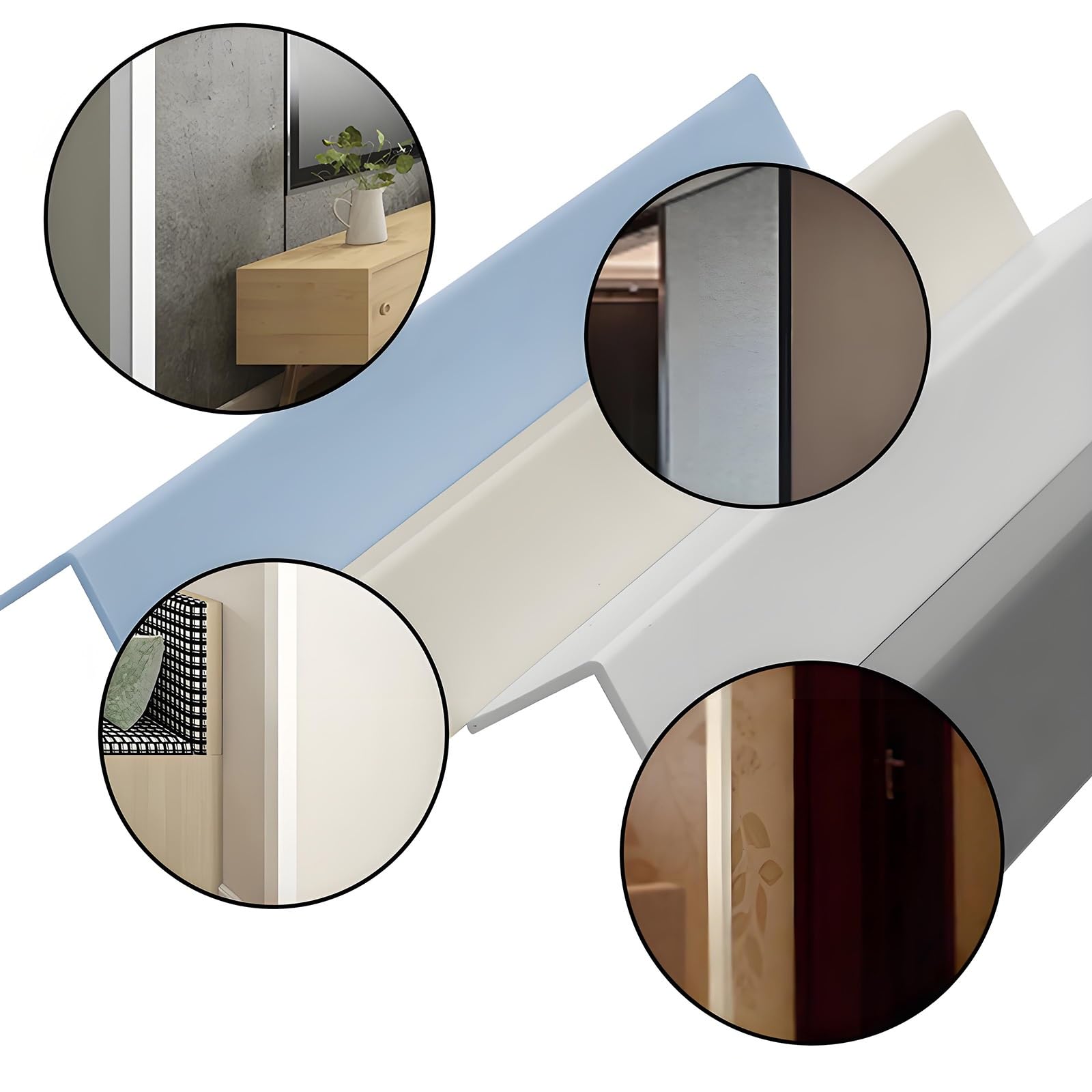 Perfiles De PVC para Escaleras, Perfil Angular PVC, Protectores de Bordes, Esquineras Cantoneras, Topes Autoadhesivos, Fáciles de Aplicar, Sin Herramientas, 2 Unidades(White,8x8 cm/3.15x3.15 in)